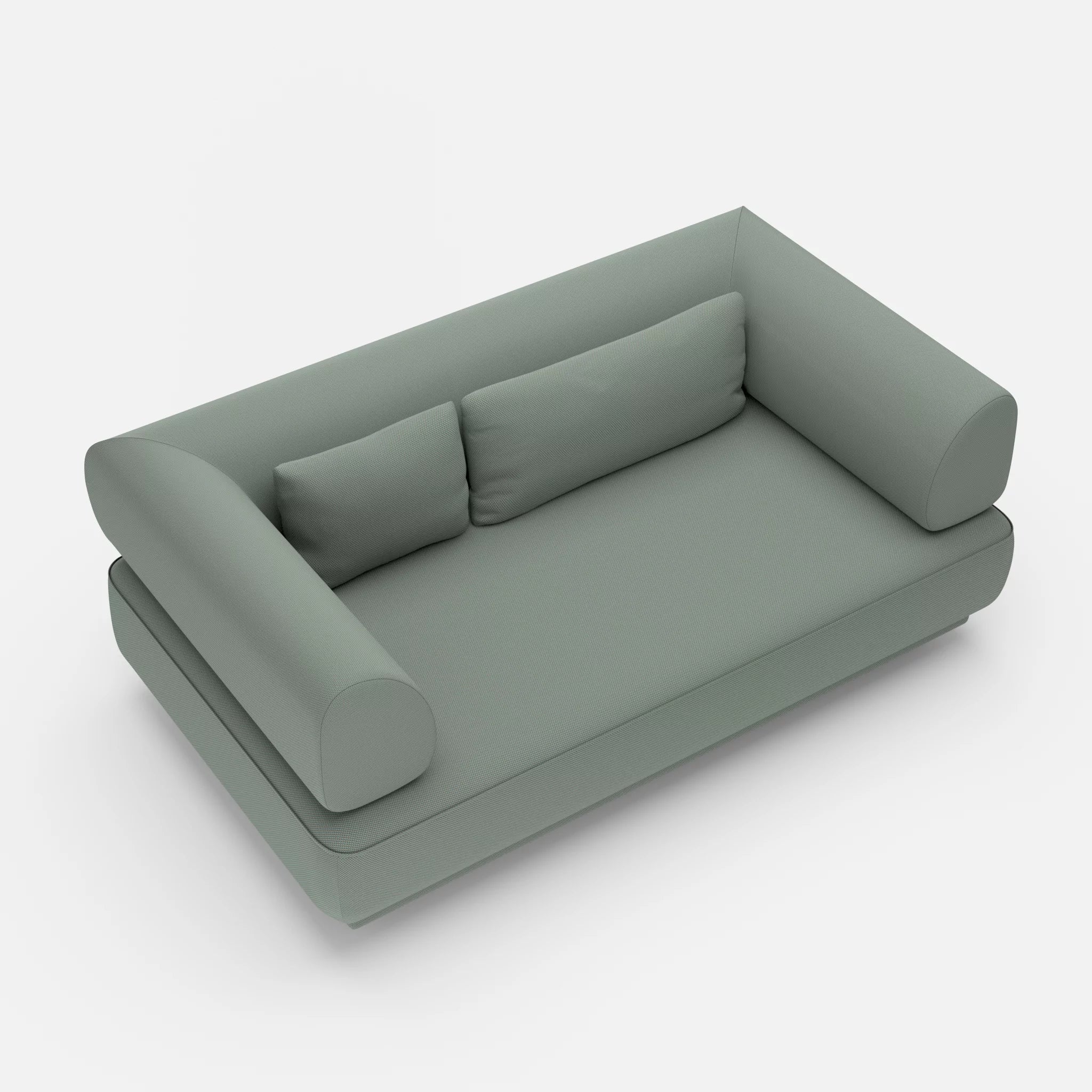 2 Sitzer Lounge Sofa Gordo novumdelphi in Graublau von oben