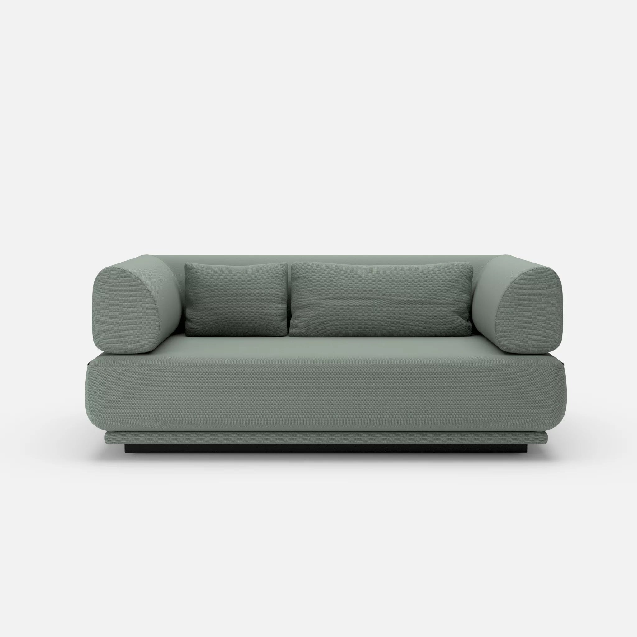 2 Sitzer Lounge Sofa Gordo novumdelphi in Graublau von vorne