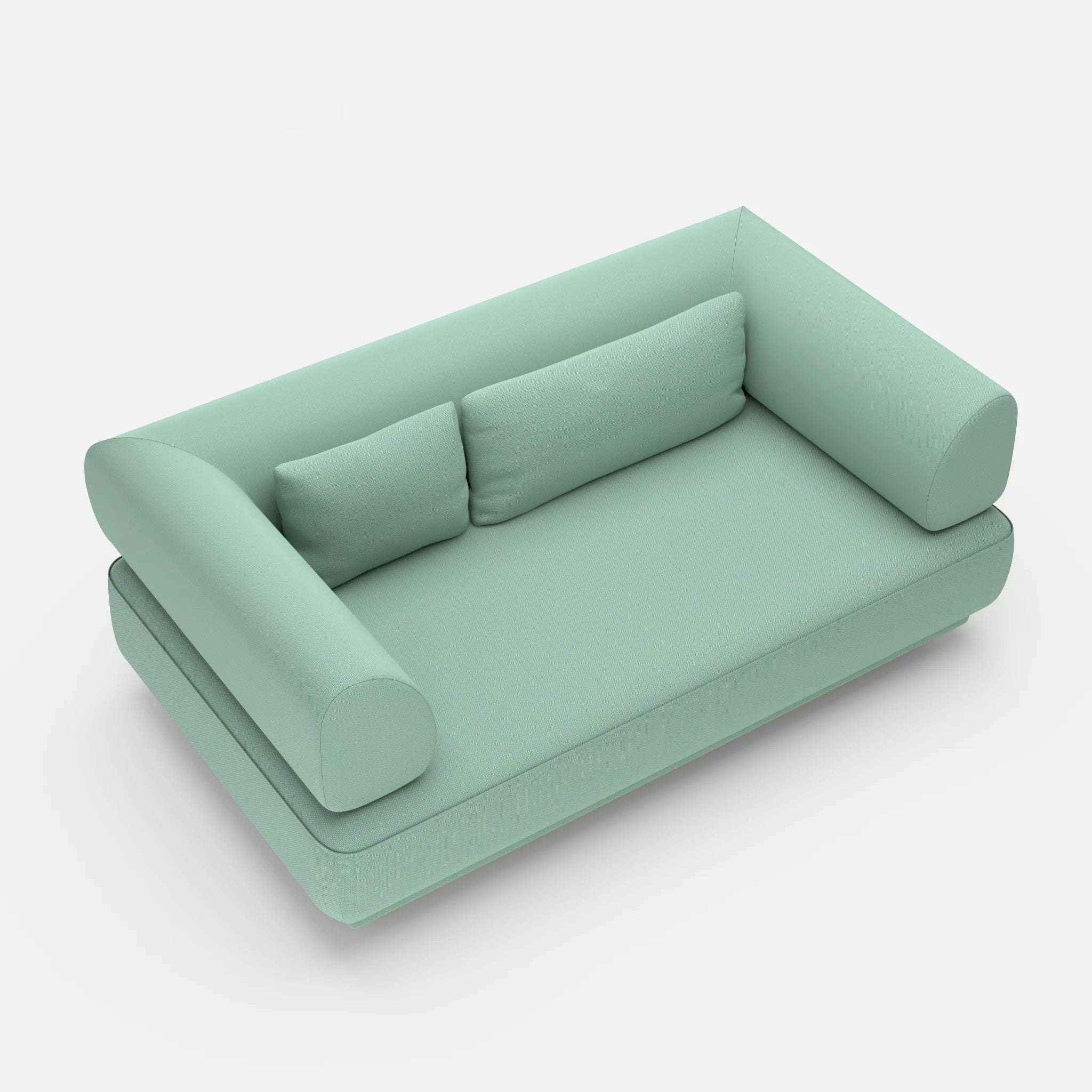 2 Sitzer Lounge Sofa Gordo novumlagoon in Graublau von oben