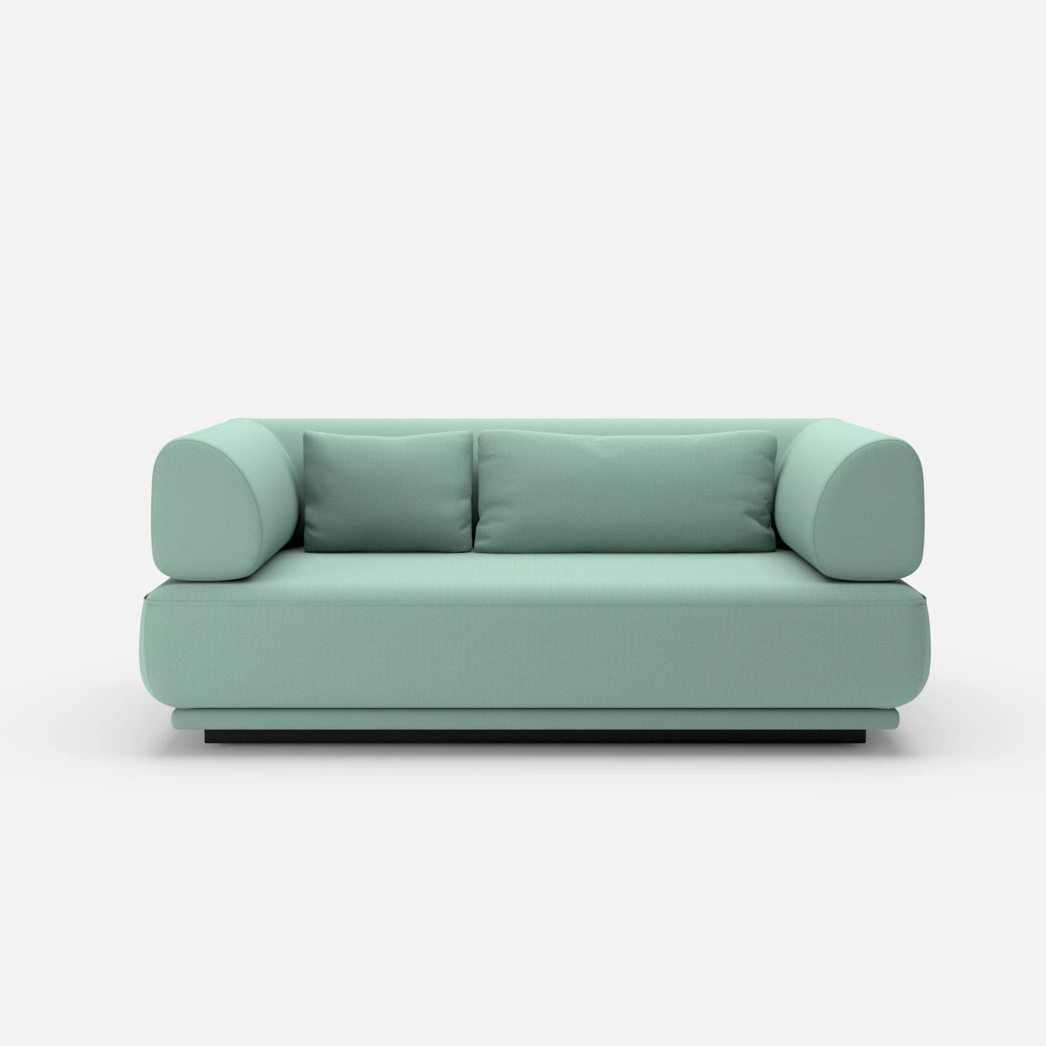 2 Sitzer Lounge Sofa Gordo novumlagoon in Graublau von vorne
