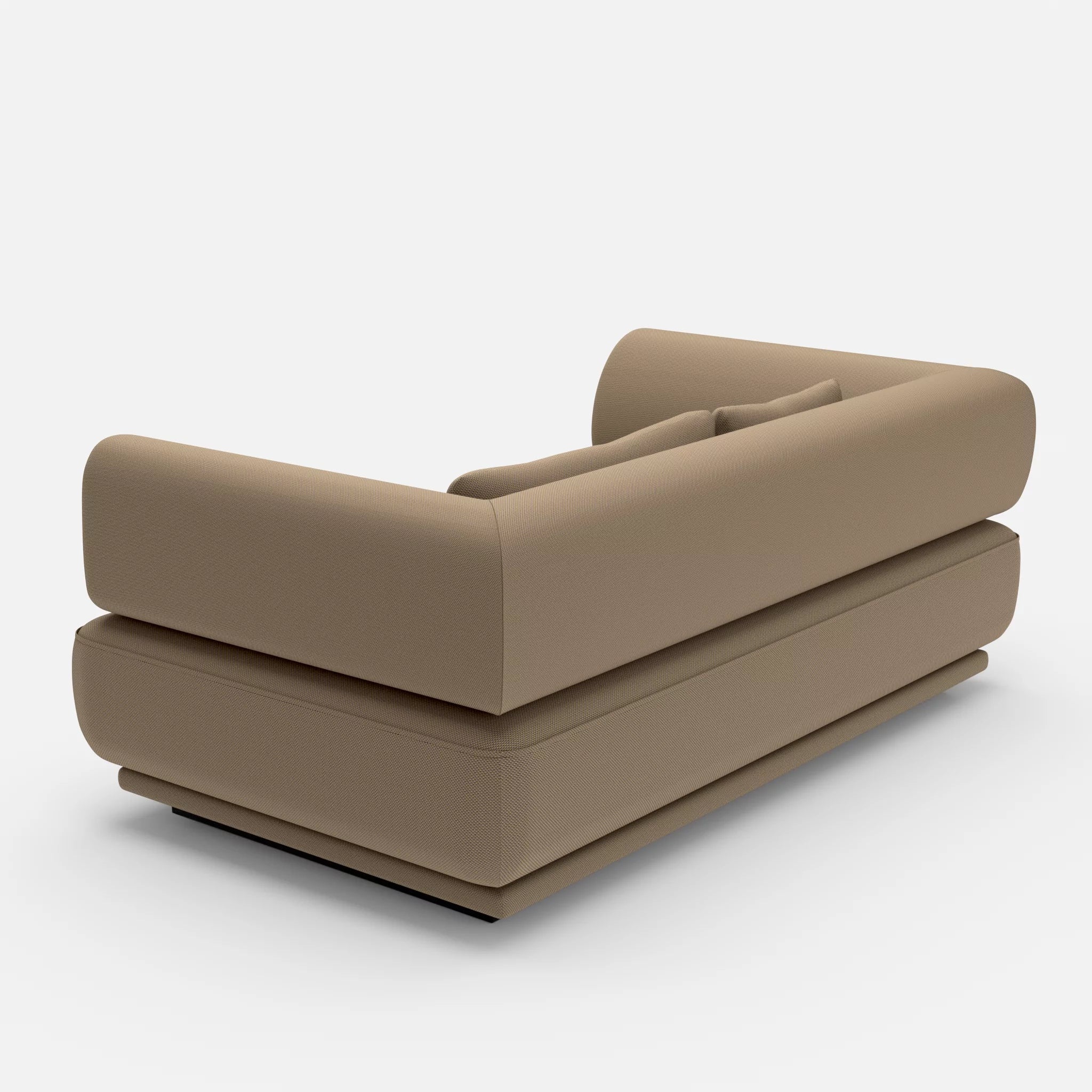 2 Sitzer Lounge Sofa Gordo novumsantos in Braun von hinten