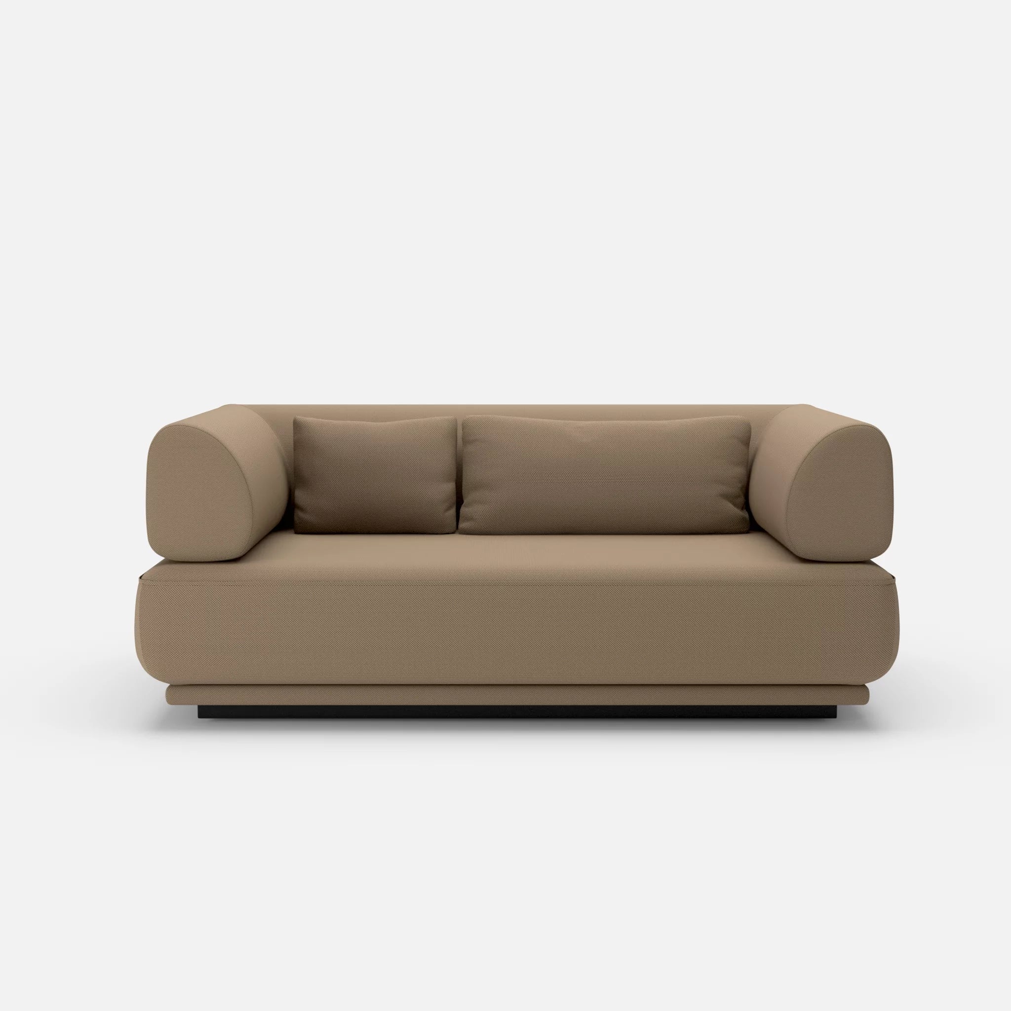 2 Sitzer Lounge Sofa Gordo novumsantos in Braun von vorne