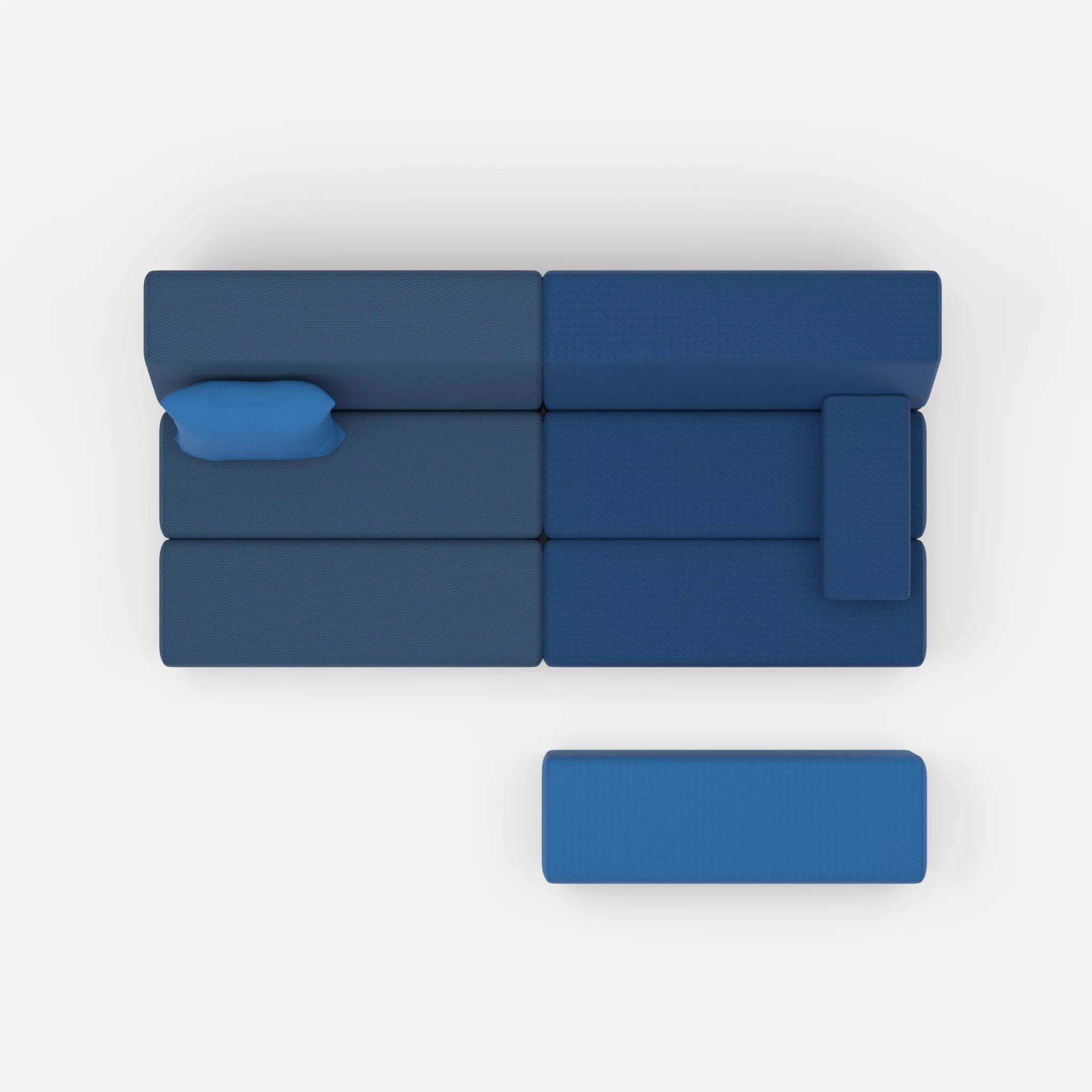 2 Sitzer Sofa Bricks 1 novumamur-radio6075 in Navy und Blau von oben