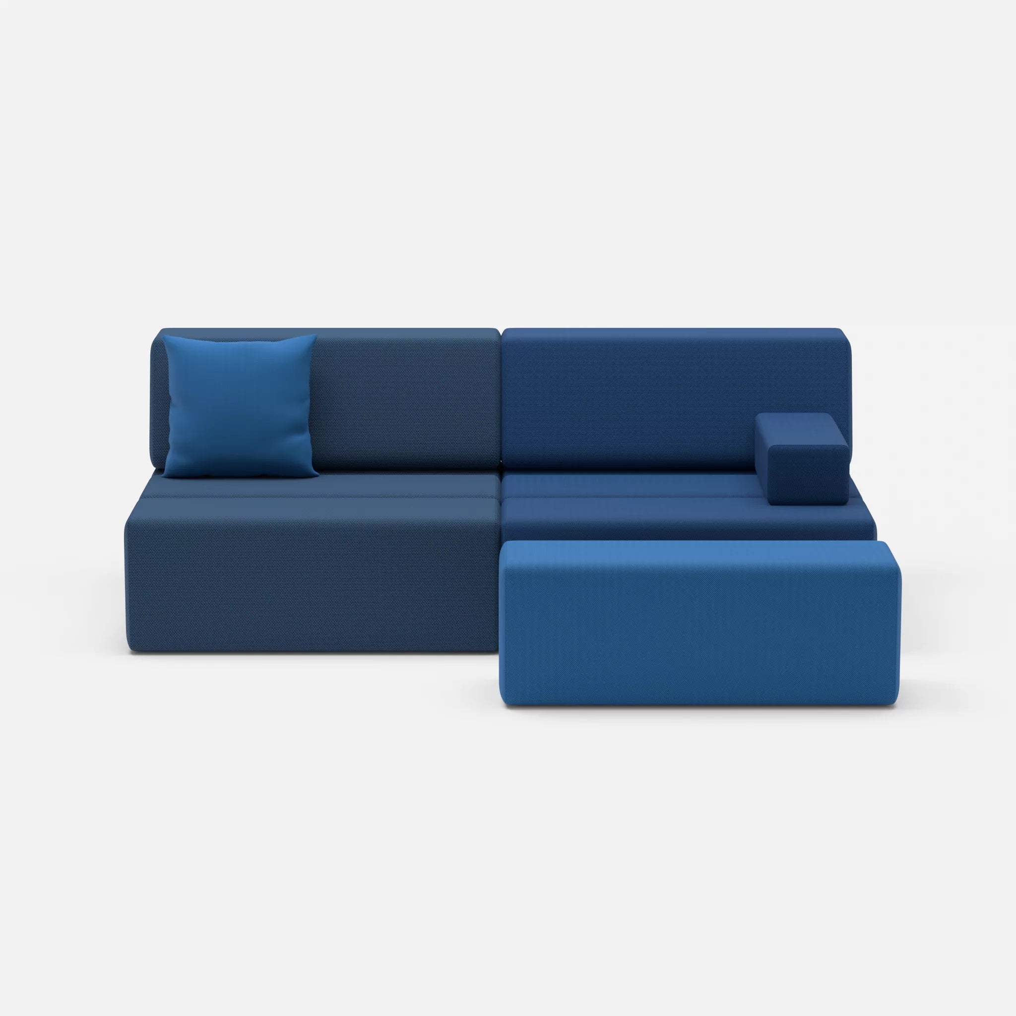 2 Sitzer Sofa Bricks 1 novumamur-radio6075 in Navy und Blau von vorne