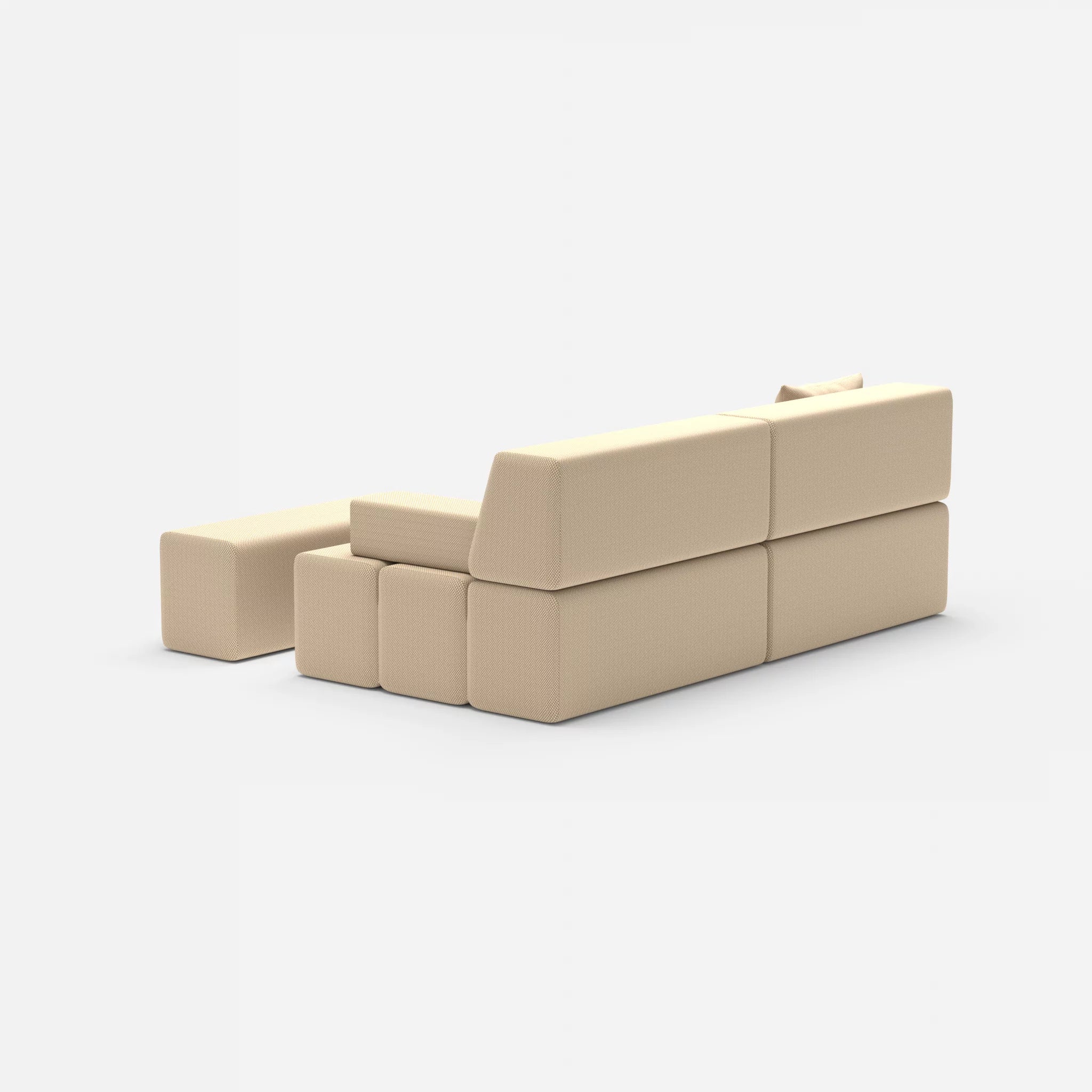 2 Sitzer Sofa Bricks 1 novumcocos in Hellbraun von hinten