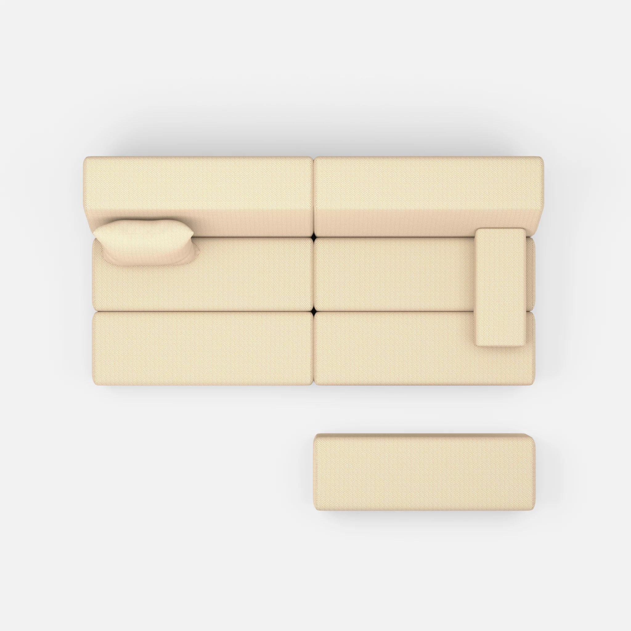 2 Sitzer Sofa Bricks 1 novumcocos in Hellbraun von oben