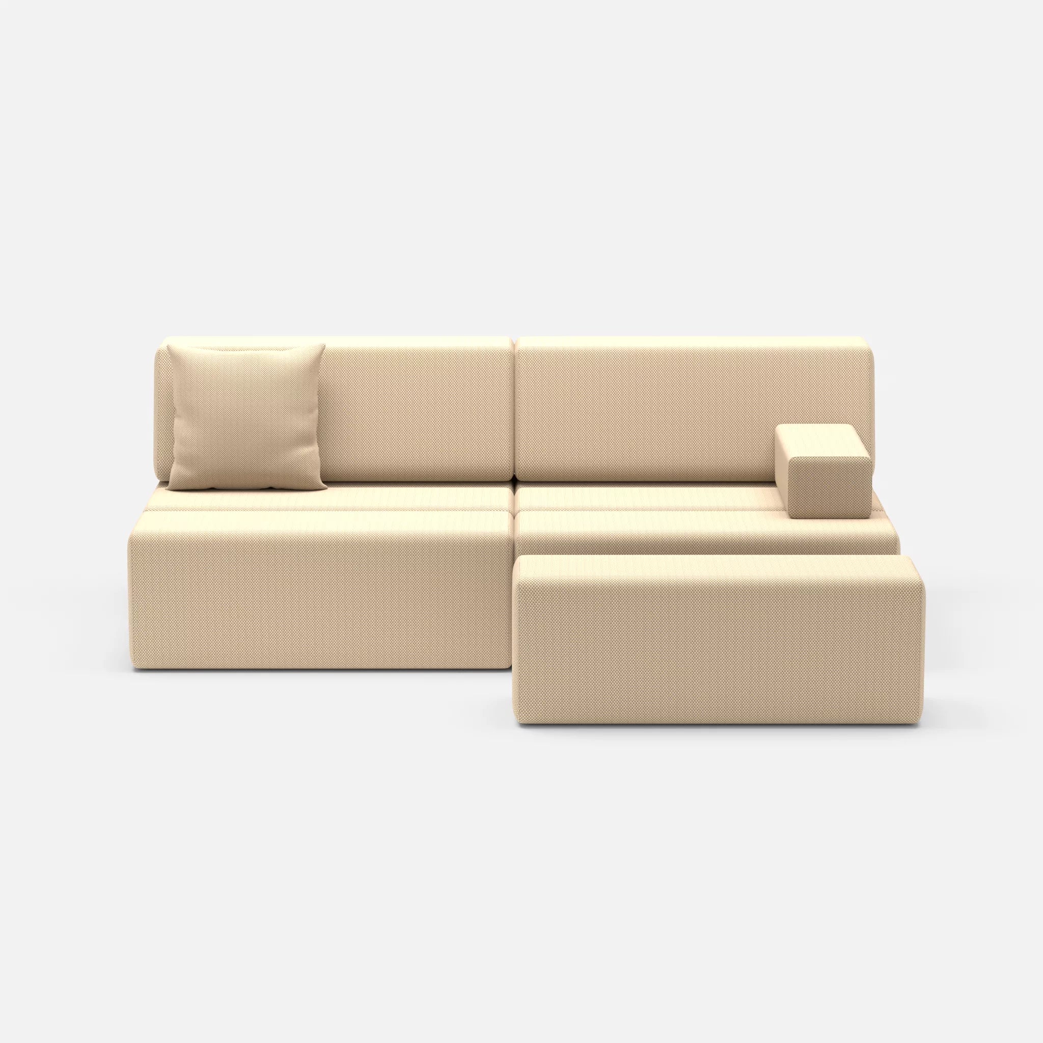 2 Sitzer Sofa Bricks 1 novumcocos in Hellbraun von vorne