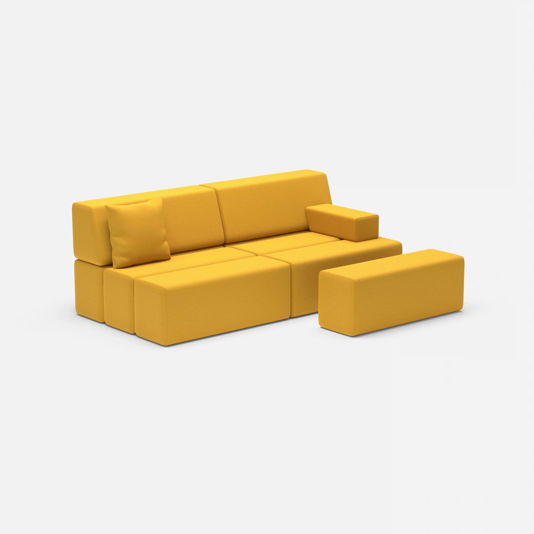 2 Sitzer Sofa Bricks 1 novumcurry in Curry von der Seite