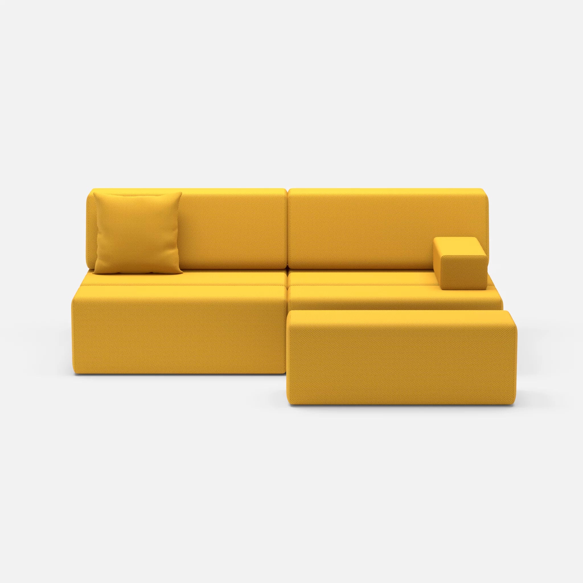 2 Sitzer Sofa Bricks 1 novumcurry in Curry von vorne