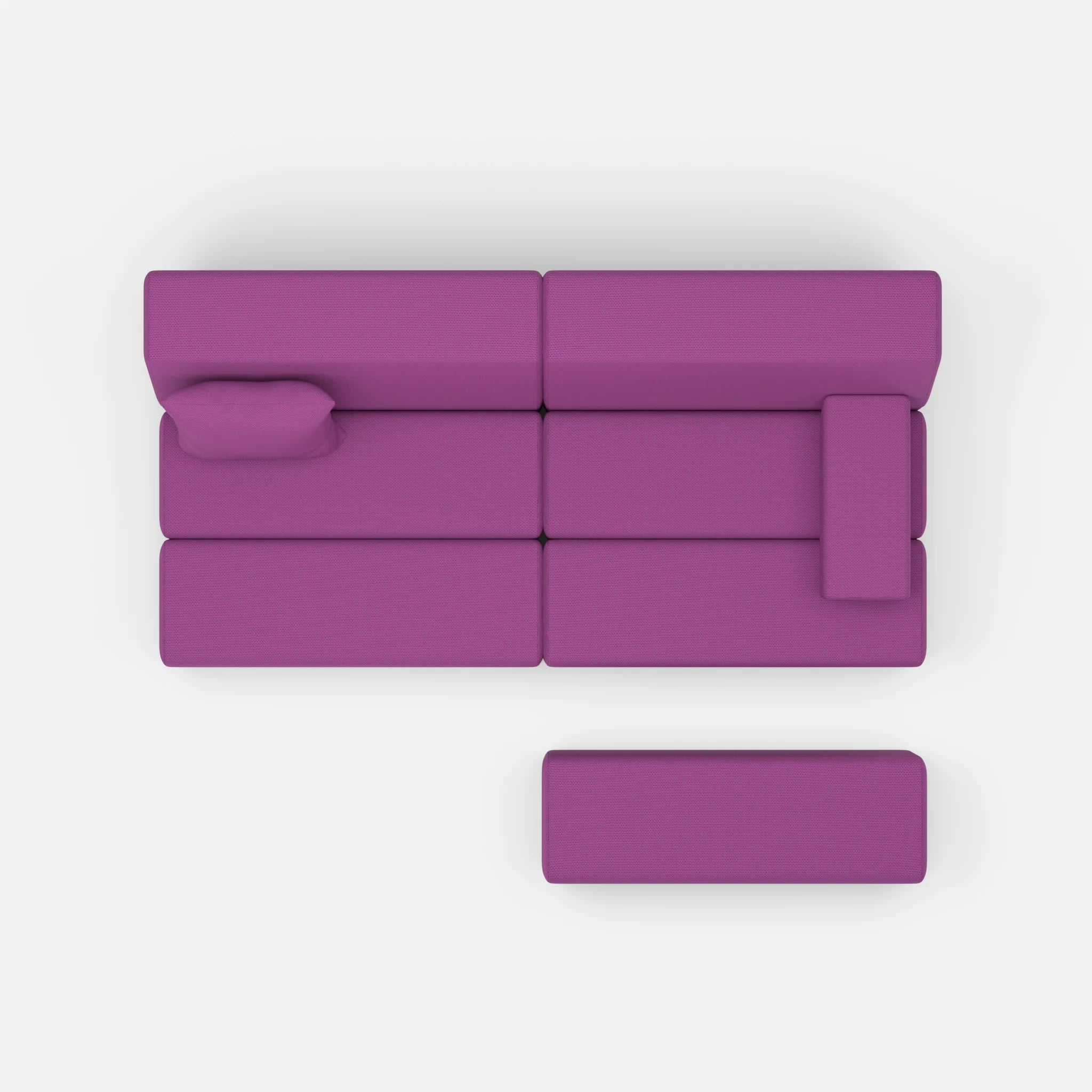 2 Sitzer Sofa Bricks 1 novumviola in Violett von oben