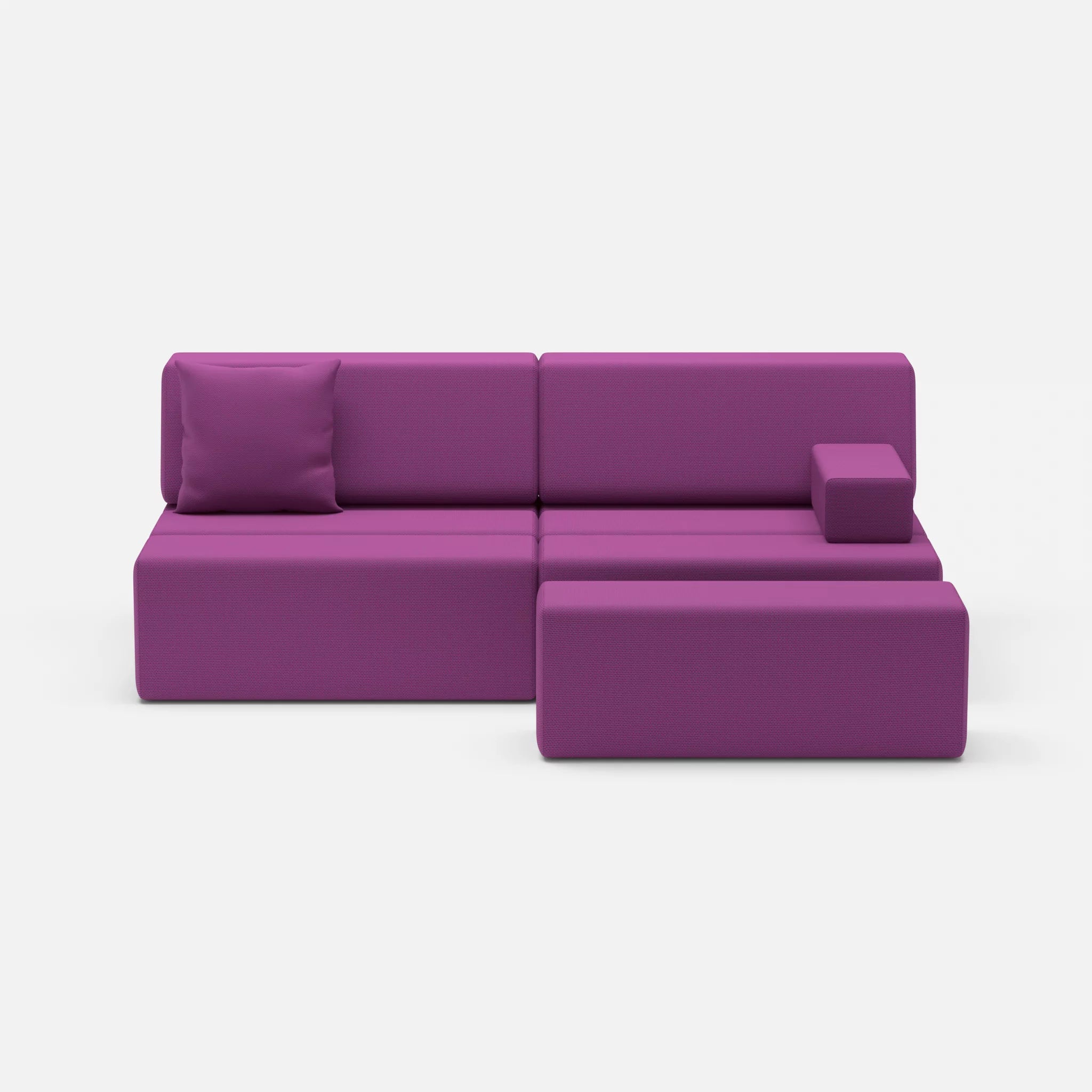 2 Sitzer Sofa Bricks 1 novumviola in Violett von vorne