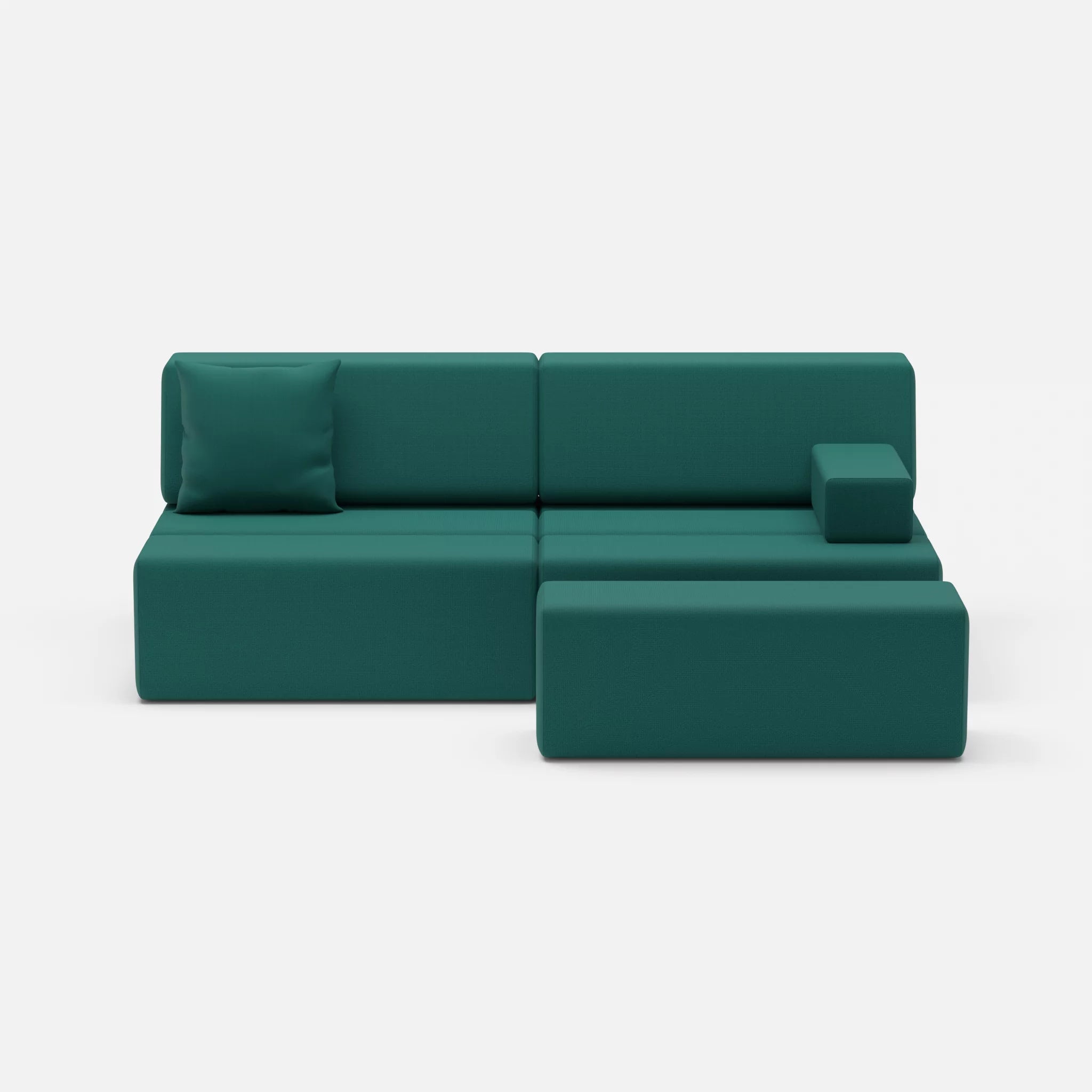 2 Sitzer Sofa Bricks 1 radio6015 in Türkis von vorne