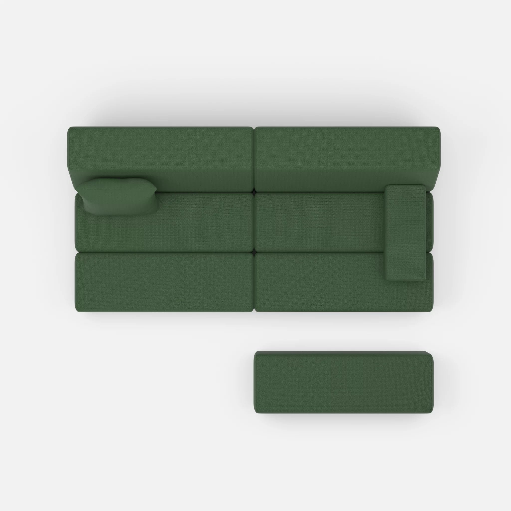 2 Sitzer Sofa Bricks 1 radio7036 in Olive von oben
