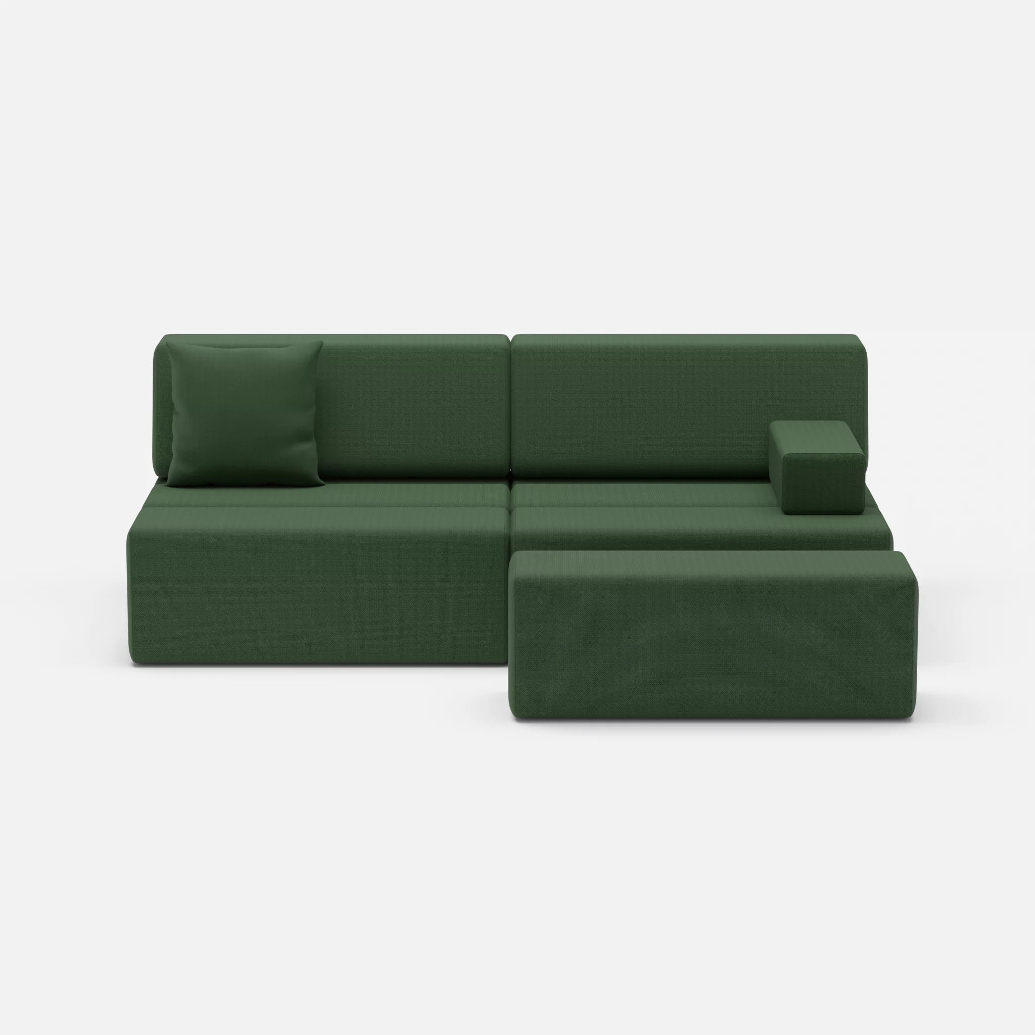 2 Sitzer Sofa Bricks 1 radio7036 in Olive von vorne