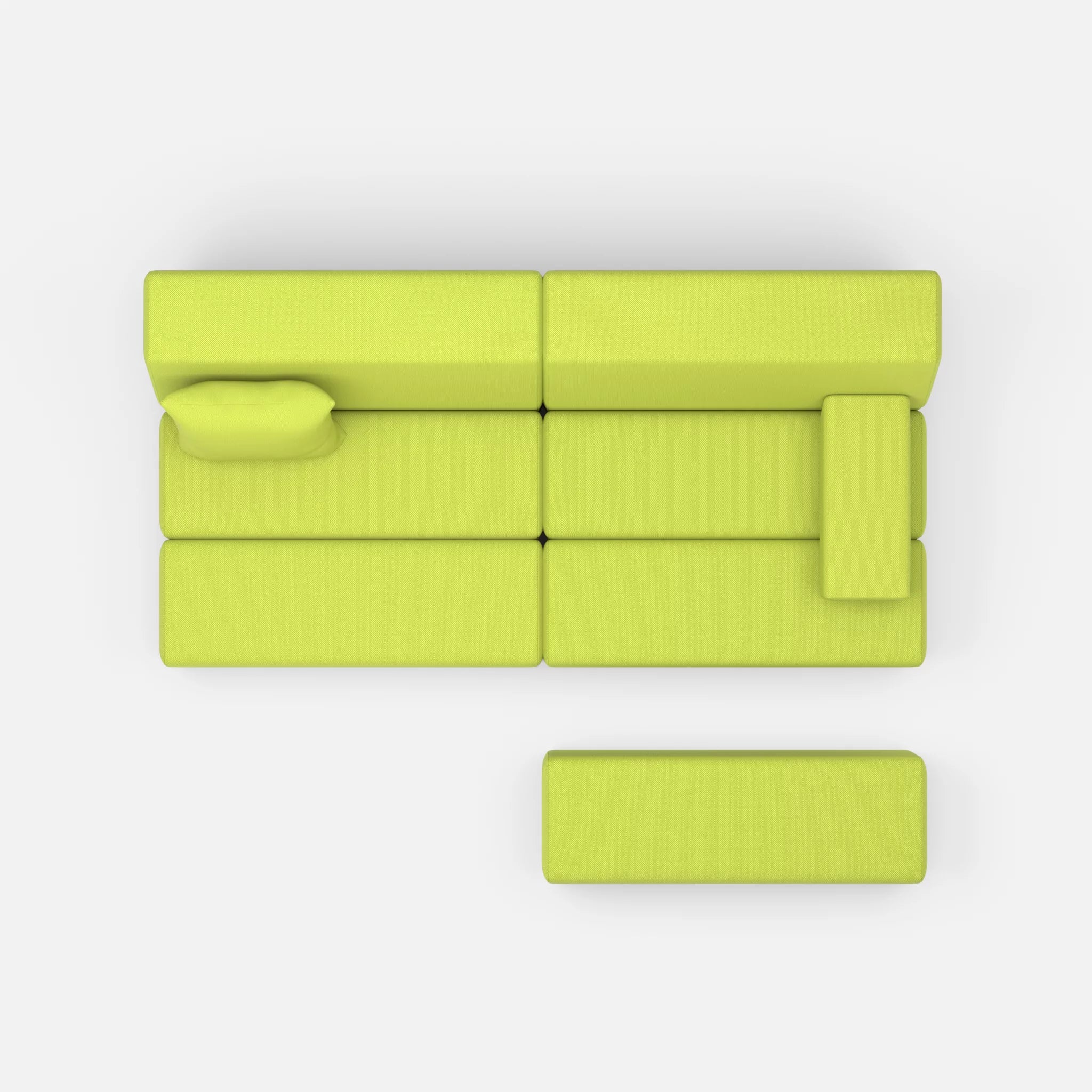 2 Sitzer Sofa Bricks 1 radio7041 in Hellgrün von oben