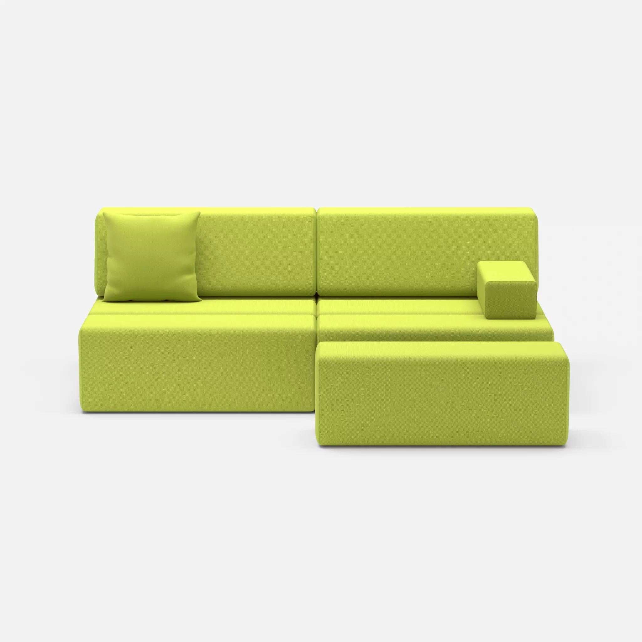 2 Sitzer Sofa Bricks 1 radio7041 in Hellgrün von vorne
