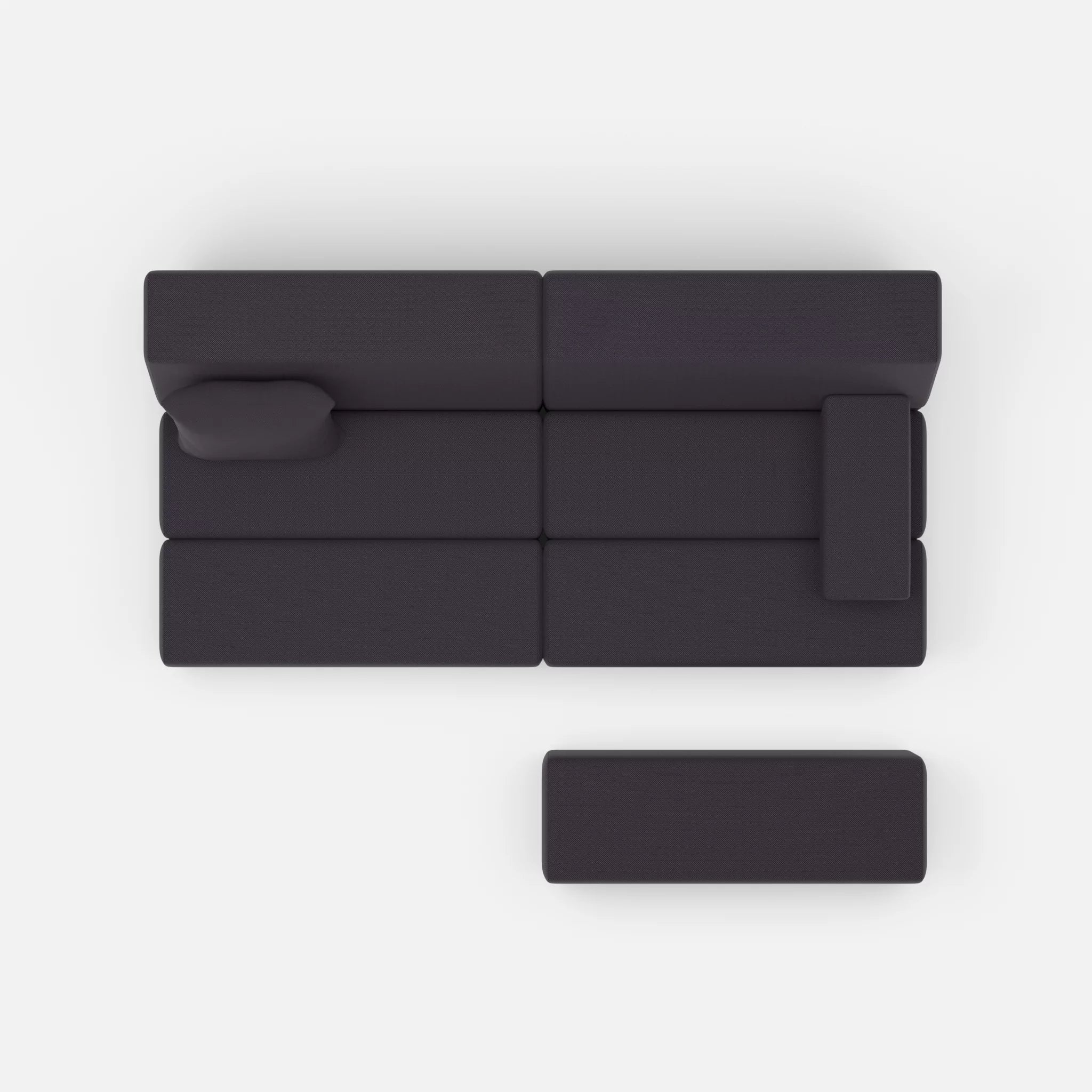 2 Sitzer Sofa Bricks 1 radio8517 in Anthrazit von oben