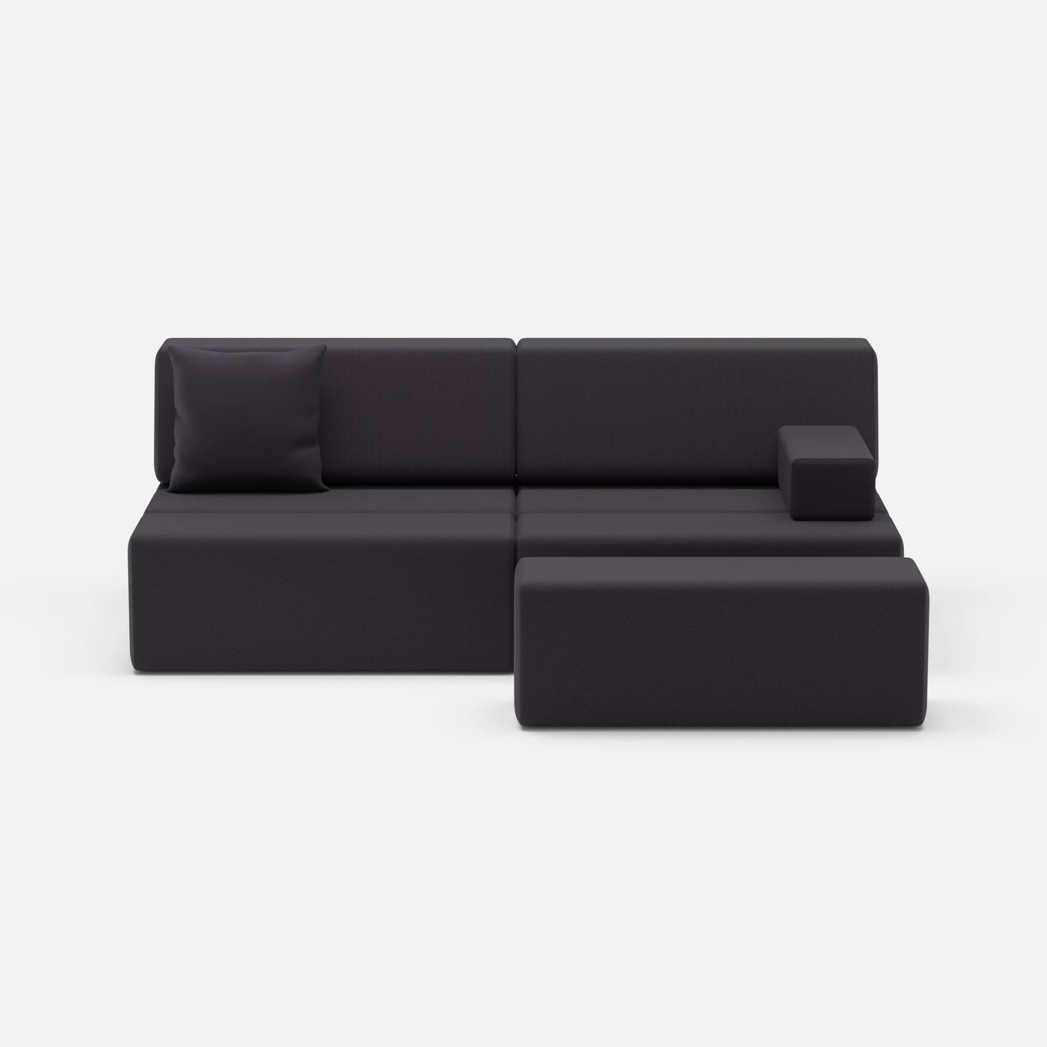2 Sitzer Sofa Bricks 1 radio8517 in Anthrazit von vorne
