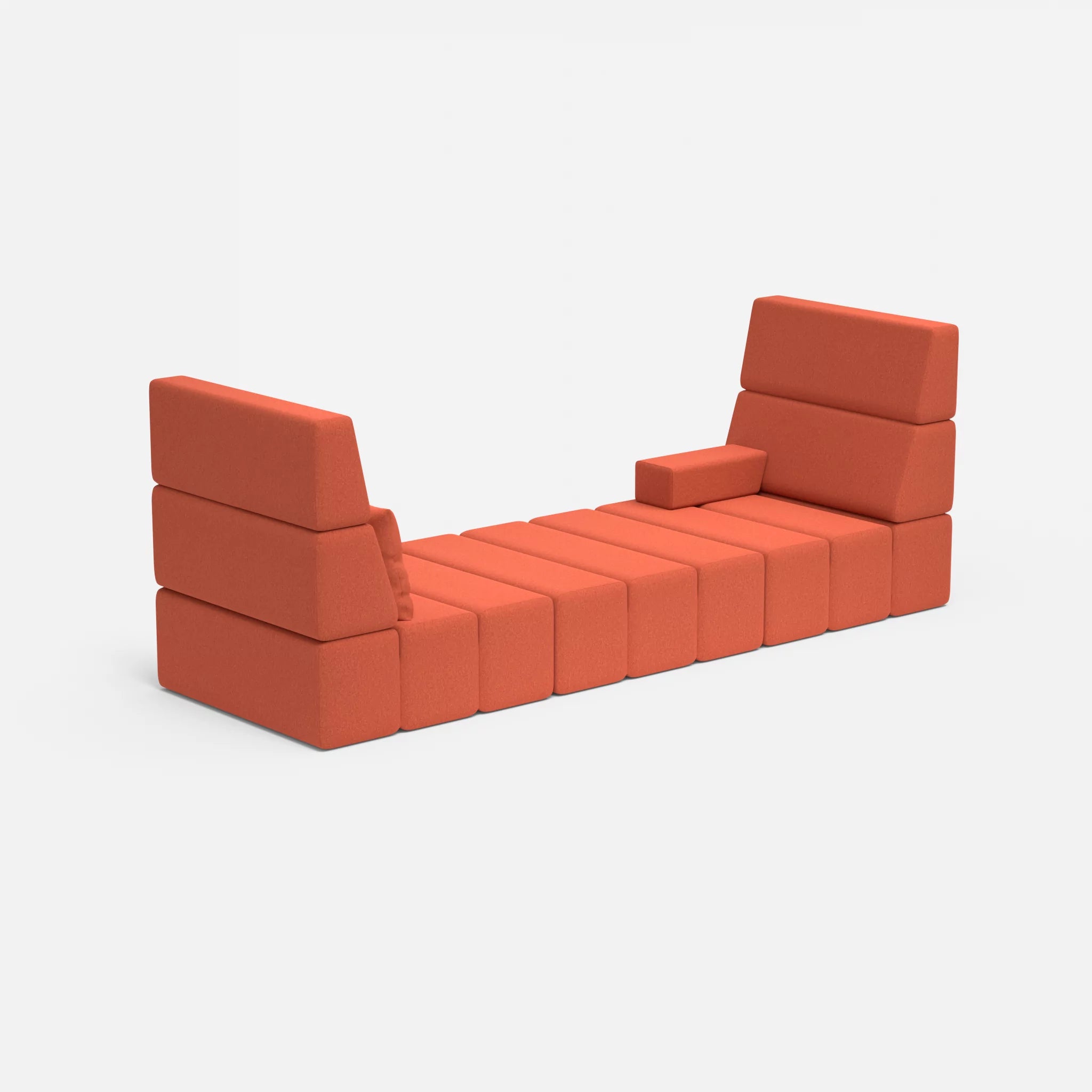 2 Sitzer Sofa Bricks 2 dama0062 in Orange von der Seite