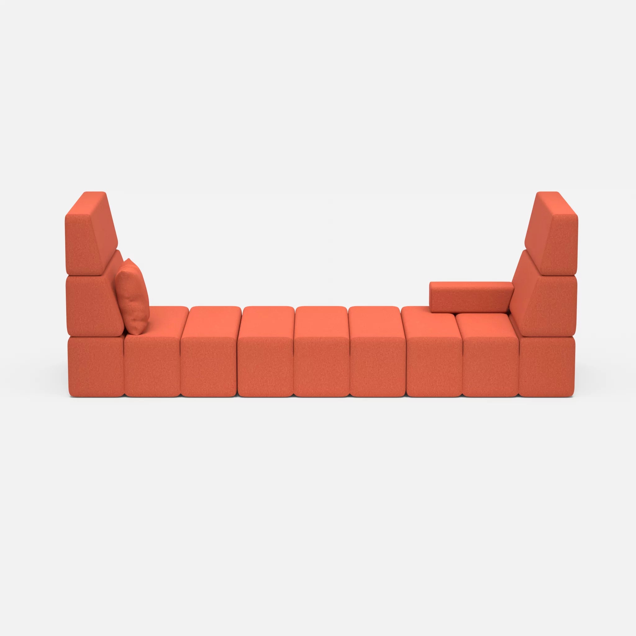 2 Sitzer Sofa Bricks 2 dama0062 in Orange von vorne