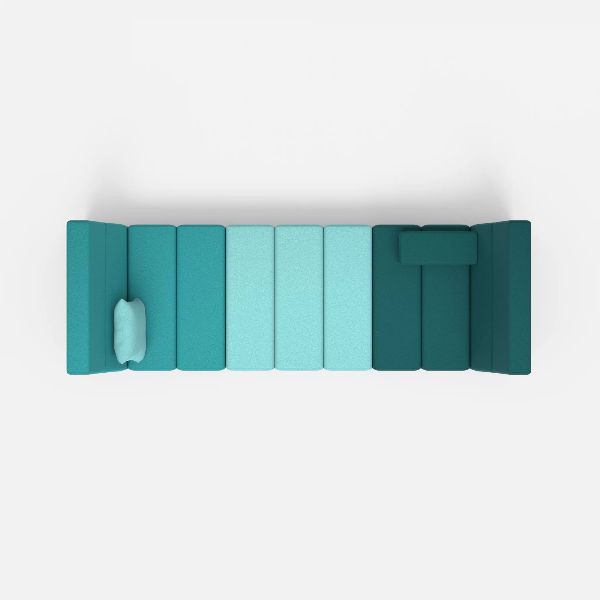 2 Sitzer Sofa Bricks 2 dama0076-dama0030 in Türkis und Türkis von oben