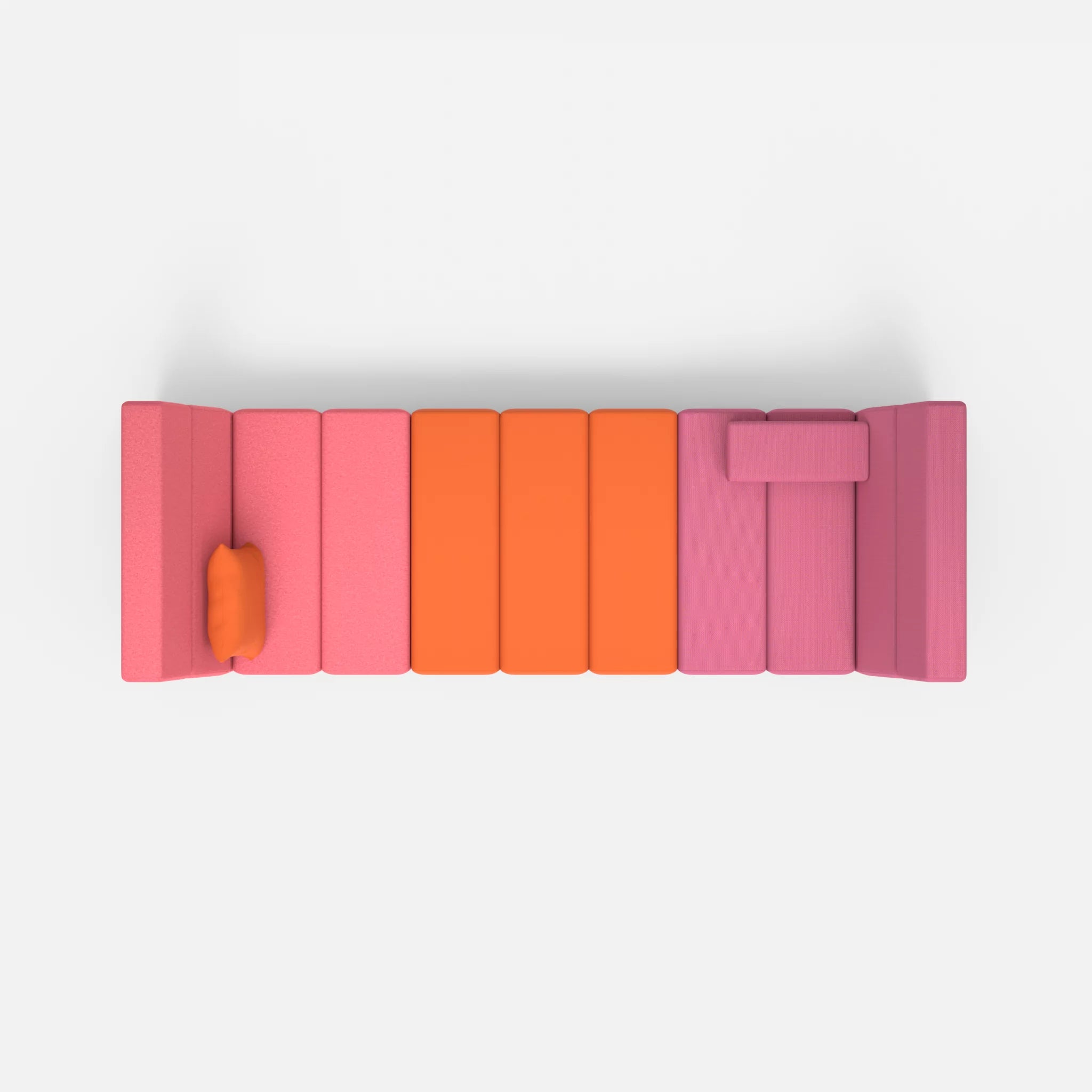 2 Sitzer Sofa Bricks 2 dama0083-radio3094 in Pink und Orange von oben