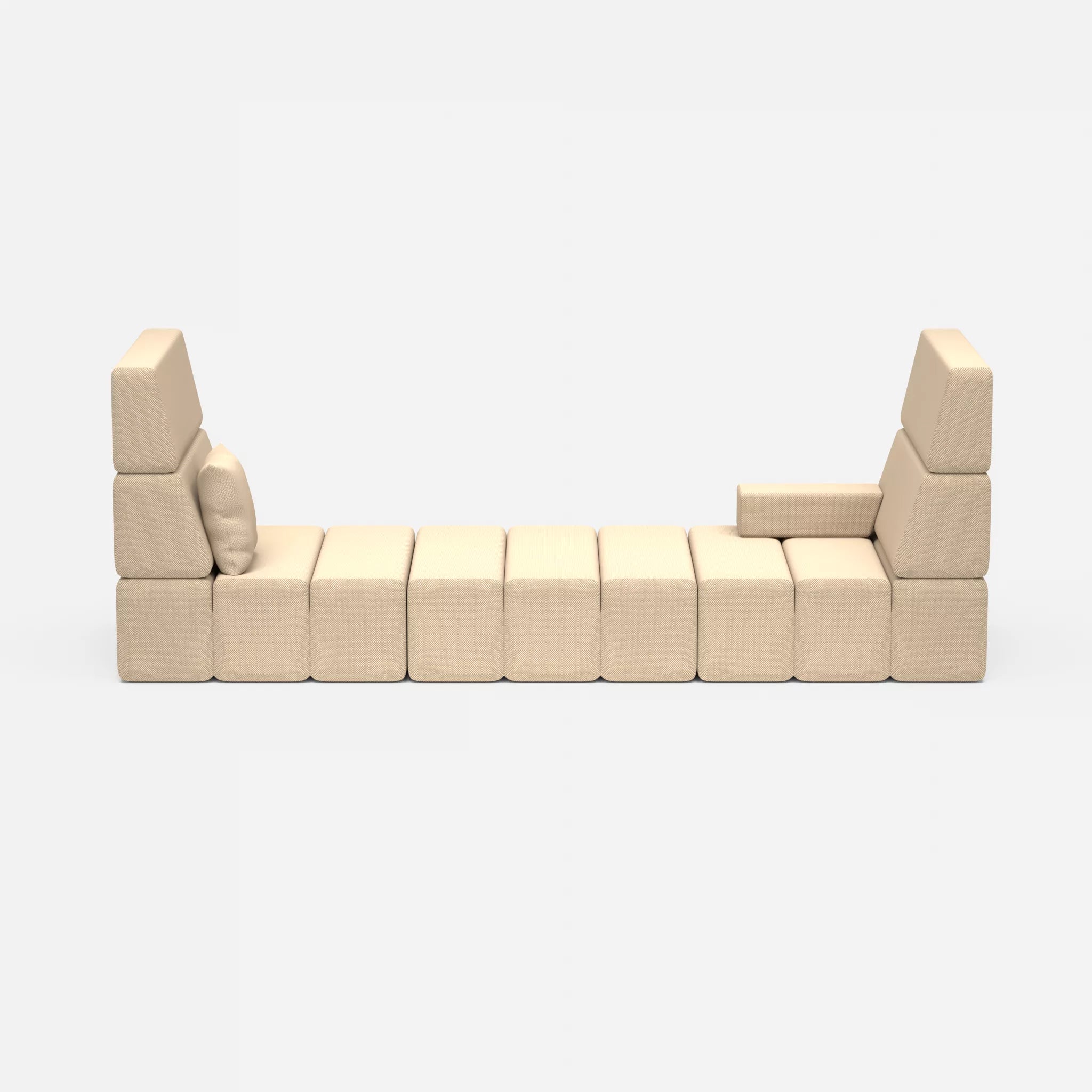 2 Sitzer Sofa Bricks 2 novumcocos in Hellbraun von vorne