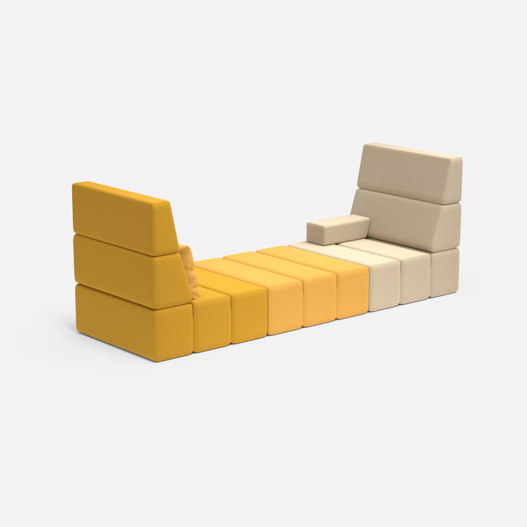 2 Sitzer Sofa Bricks 2 novumcurry-dama0081 in Curry und Curry von der Seite