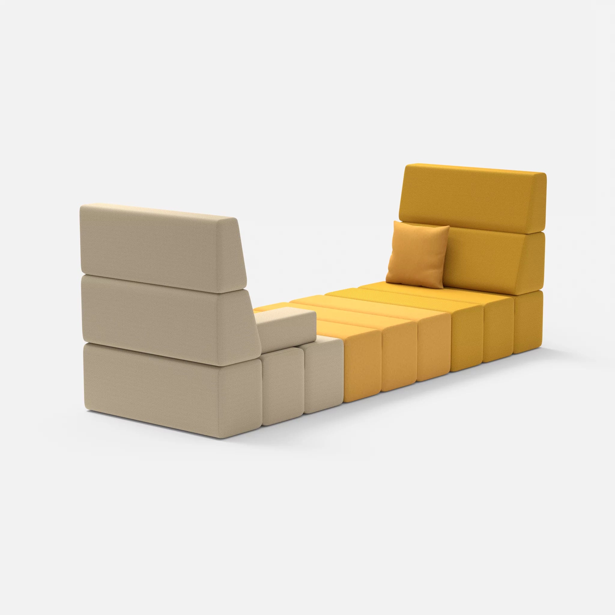 2 Sitzer Sofa Bricks 2 novumcurry-dama0081 in Curry und Curry von hinten