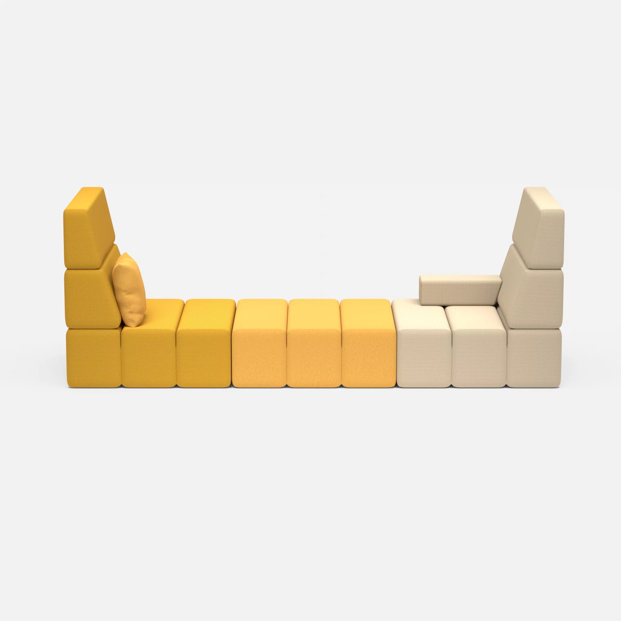 2 Sitzer Sofa Bricks 2 novumcurry-dama0081 in Curry und Curry von vorne