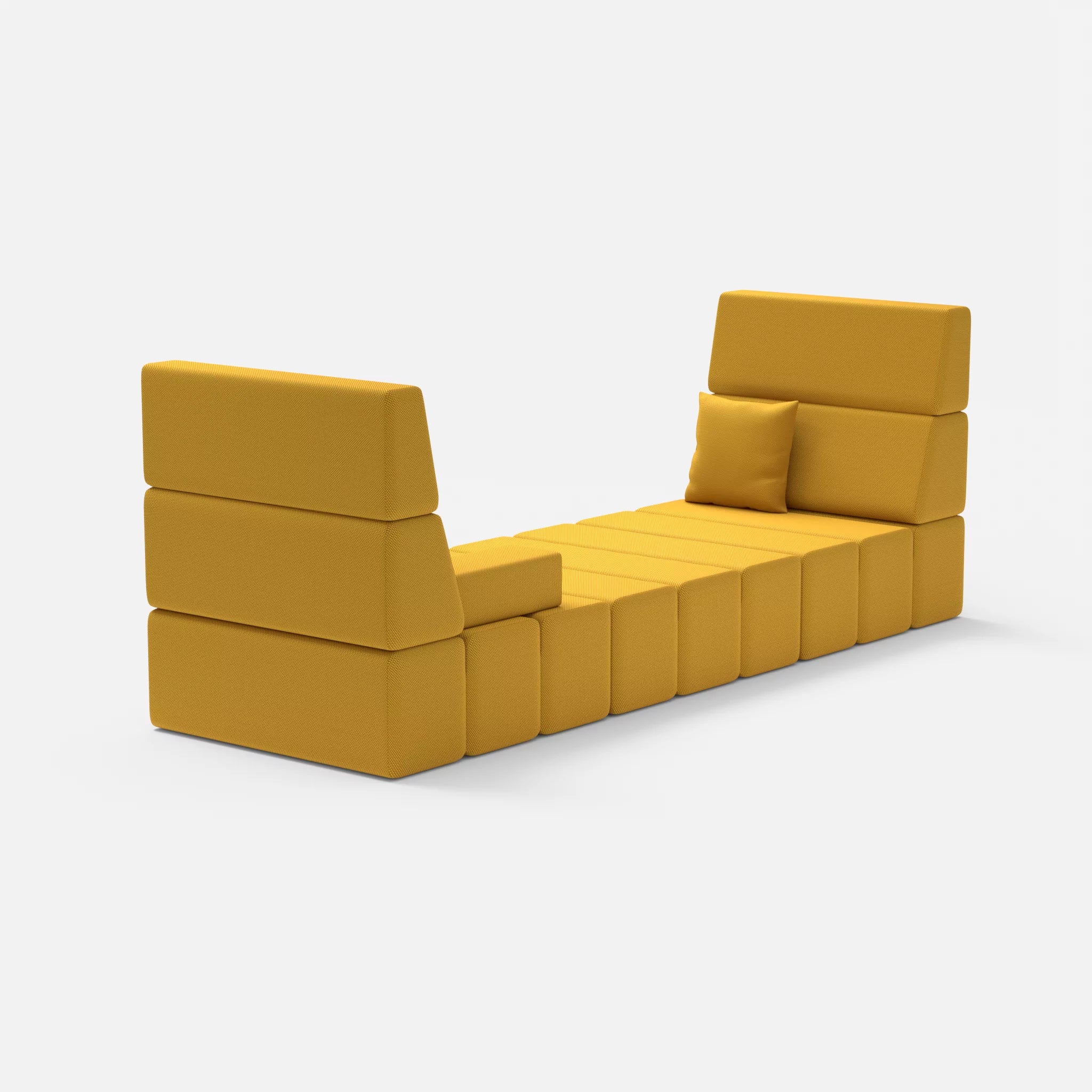 2 Sitzer Sofa Bricks 2 novumcurry in Curry von hinten