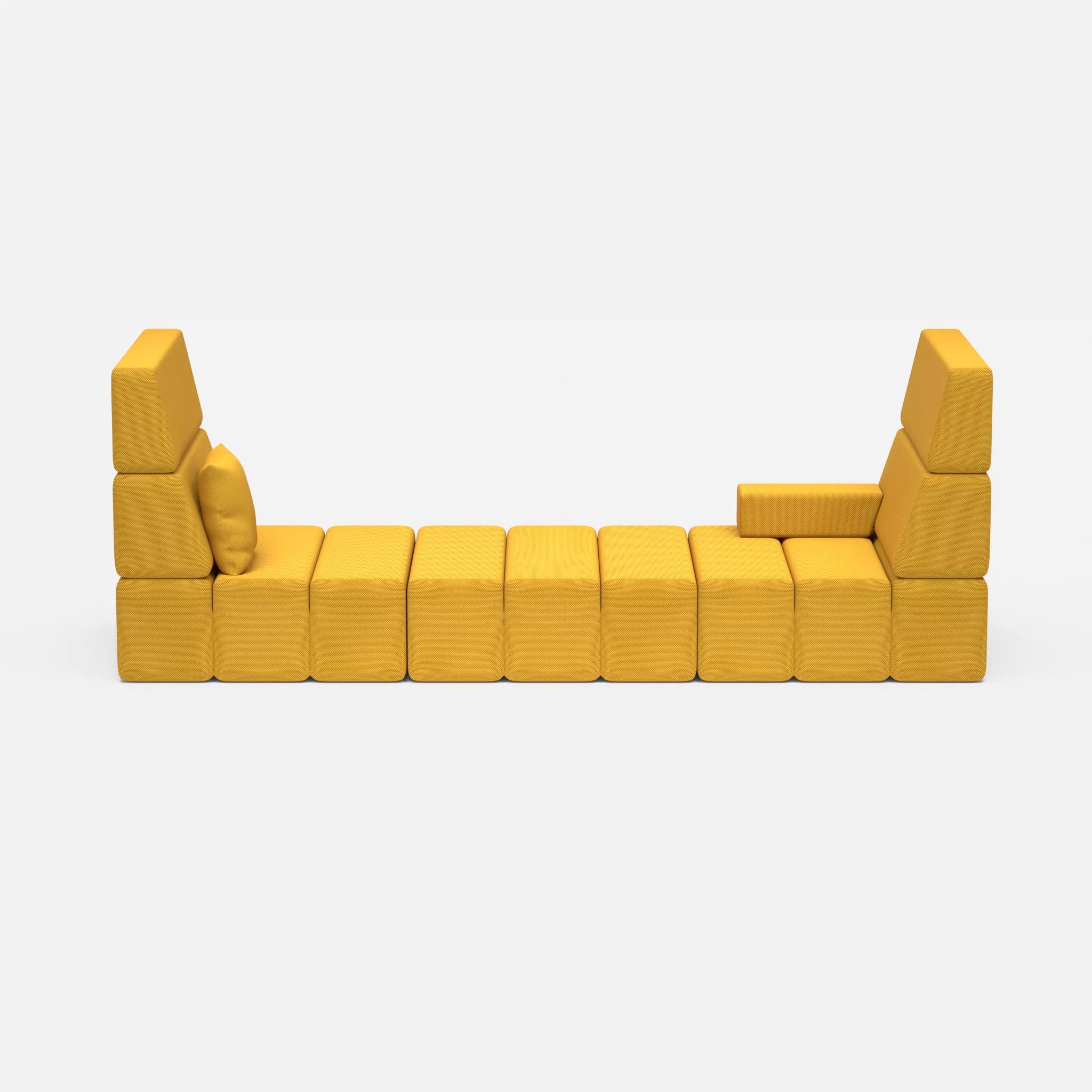 2 Sitzer Sofa Bricks 2 novumcurry in Curry von vorne