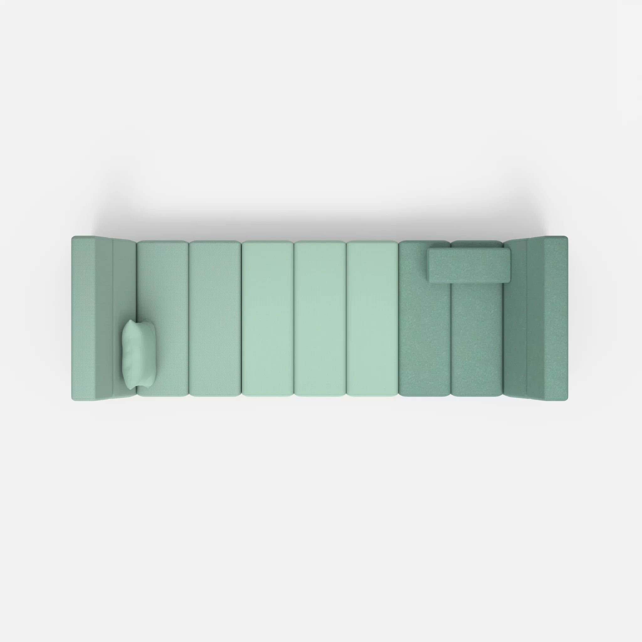 2 Sitzer Sofa Bricks 2 novumlagoon-radio7045 in Graublau und Hellblau von oben