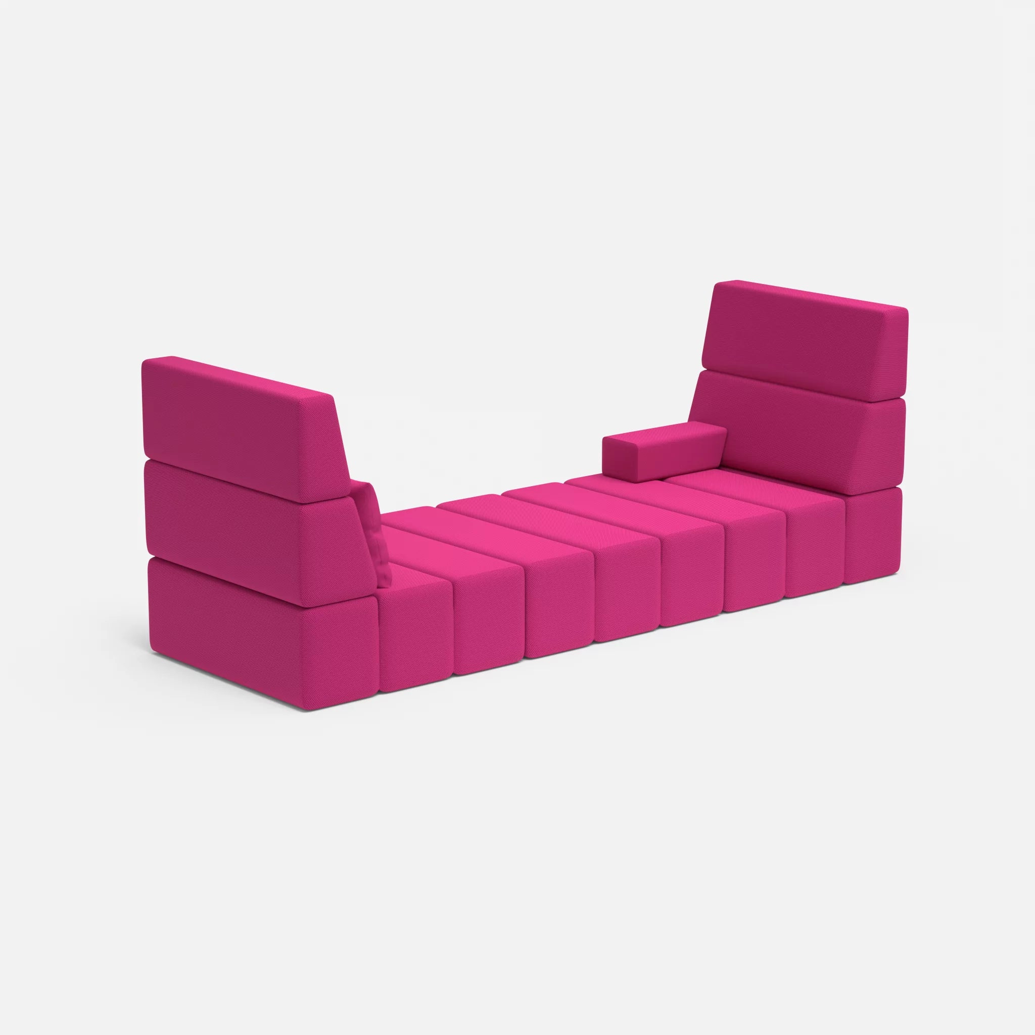 2 Sitzer Sofa Bricks 2 novummagenta in Magenta von der Seite