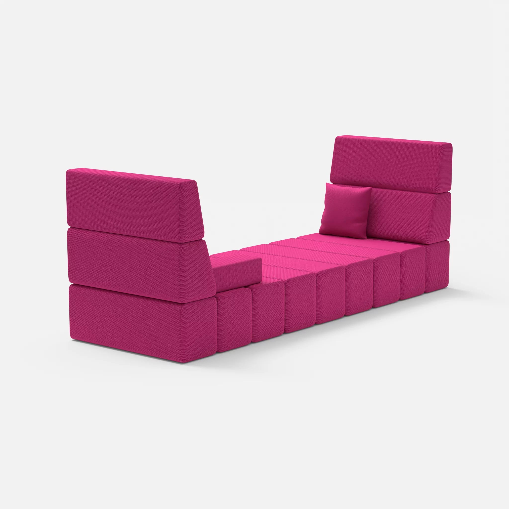 2 Sitzer Sofa Bricks 2 novummagenta in Magenta von hinten