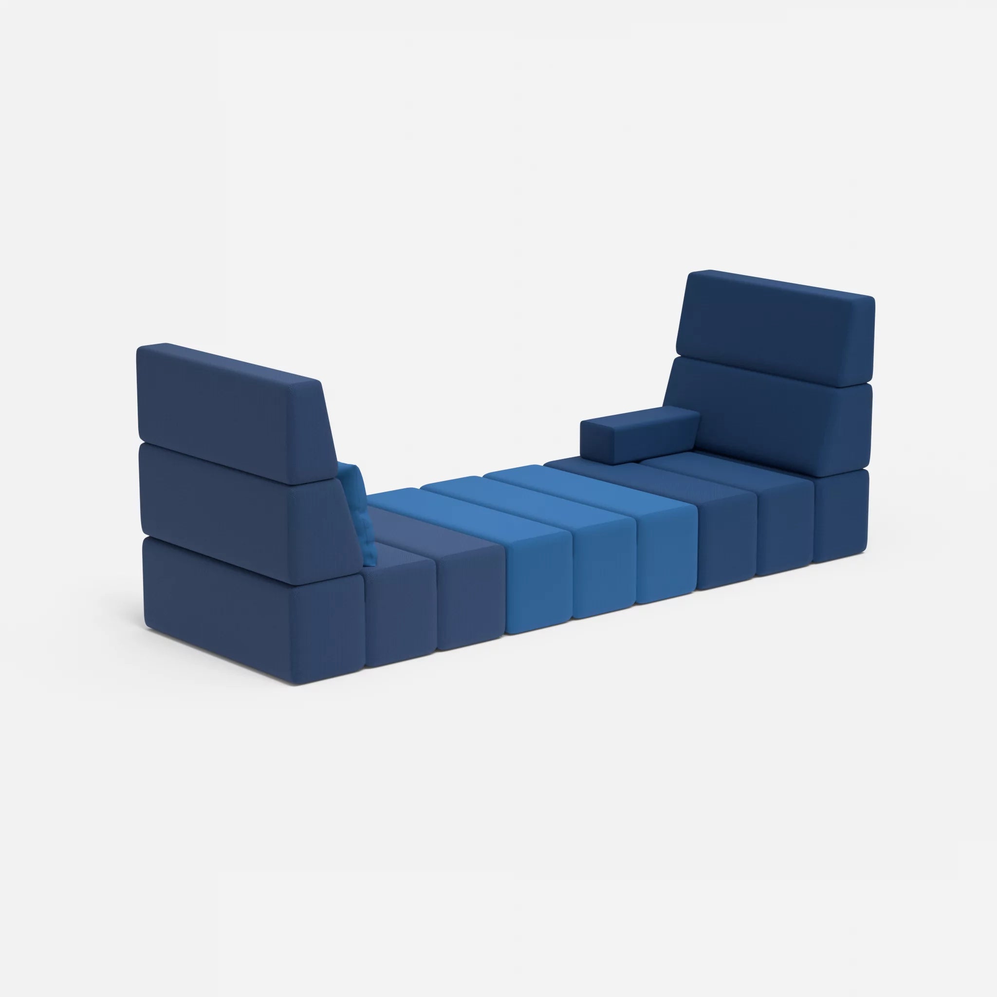 2 Sitzer Sofa Bricks 2 radio6598-radio6075 in Navy und Blau von der Seite