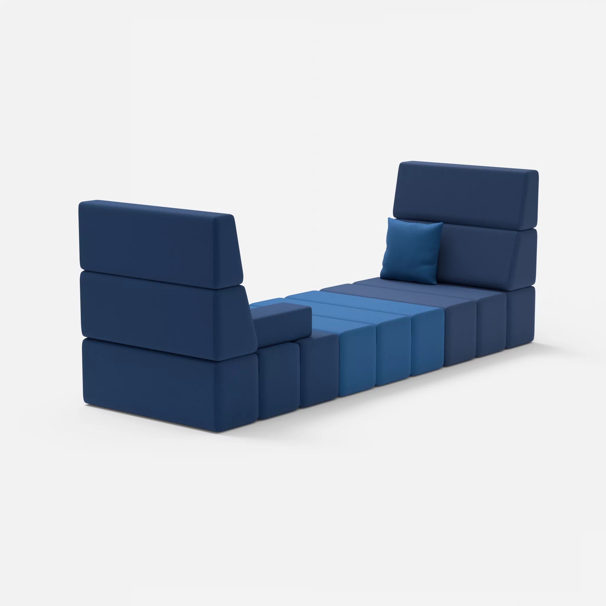 2 Sitzer Sofa Bricks 2 radio6598-radio6075 in Navy und Blau von hinten