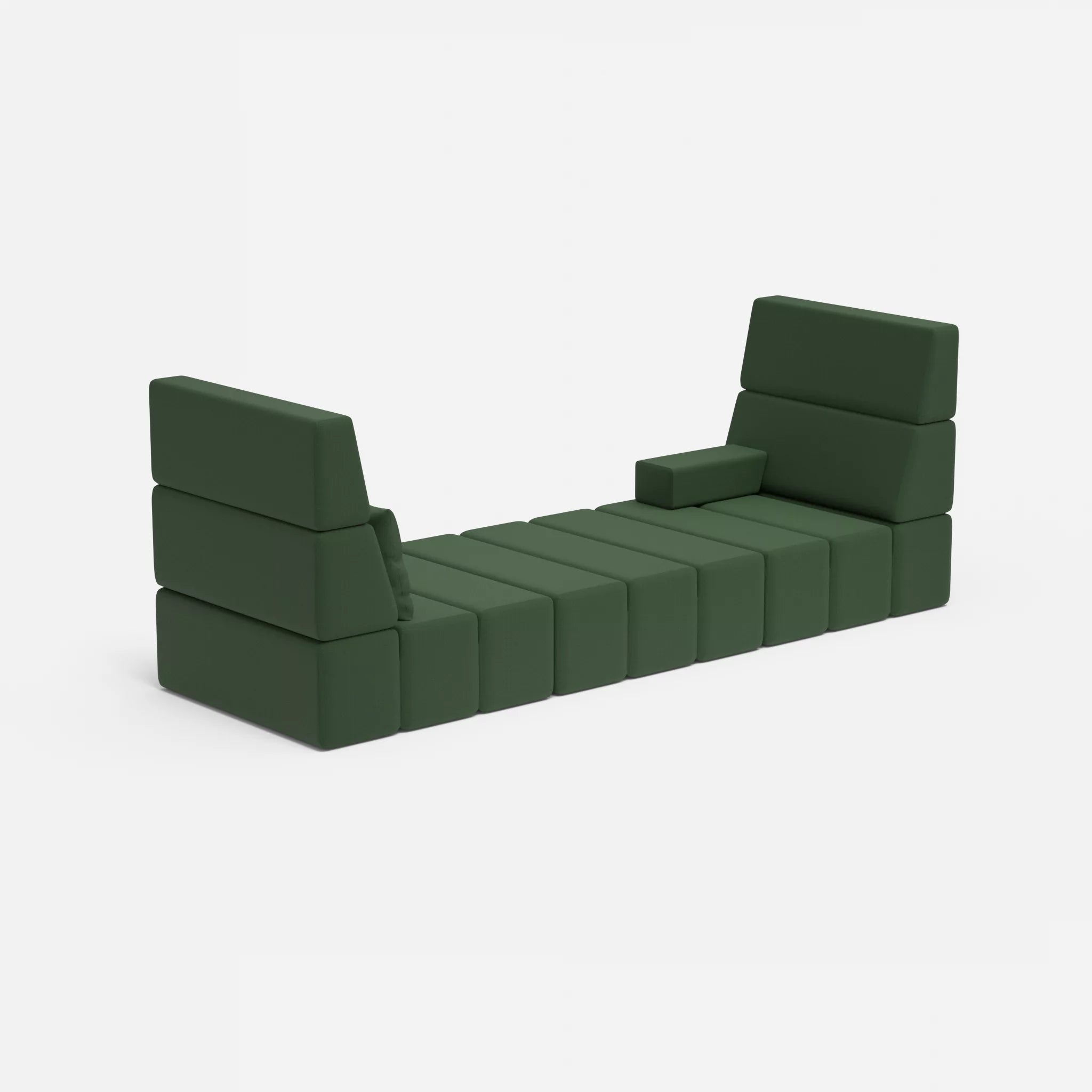 2 Sitzer Sofa Bricks 2 radio7036 in Olive von der Seite