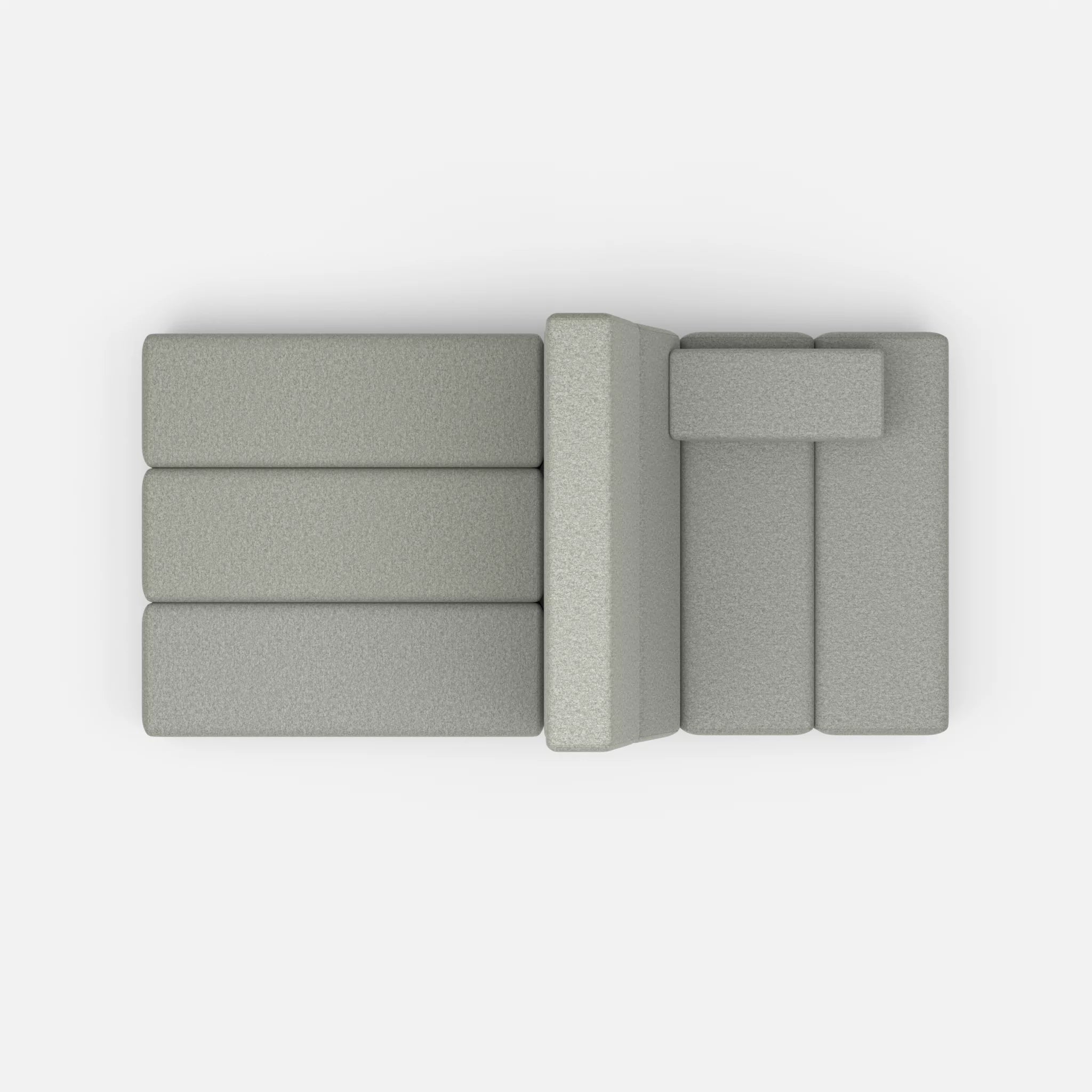 2 Sitzer Sofa Bricks 4 dama0003 in Mittelgrau von oben