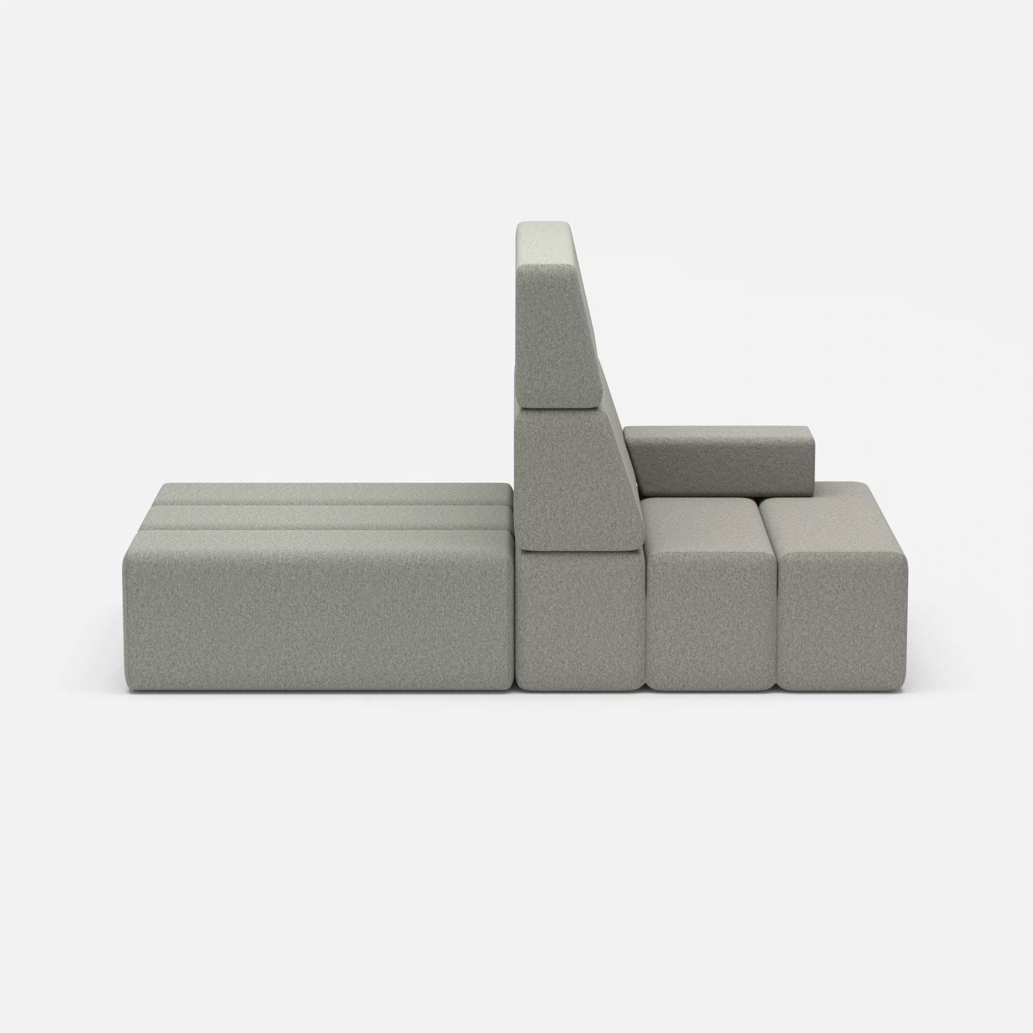 2 Sitzer Sofa Bricks 4 dama0003 in Mittelgrau von vorne
