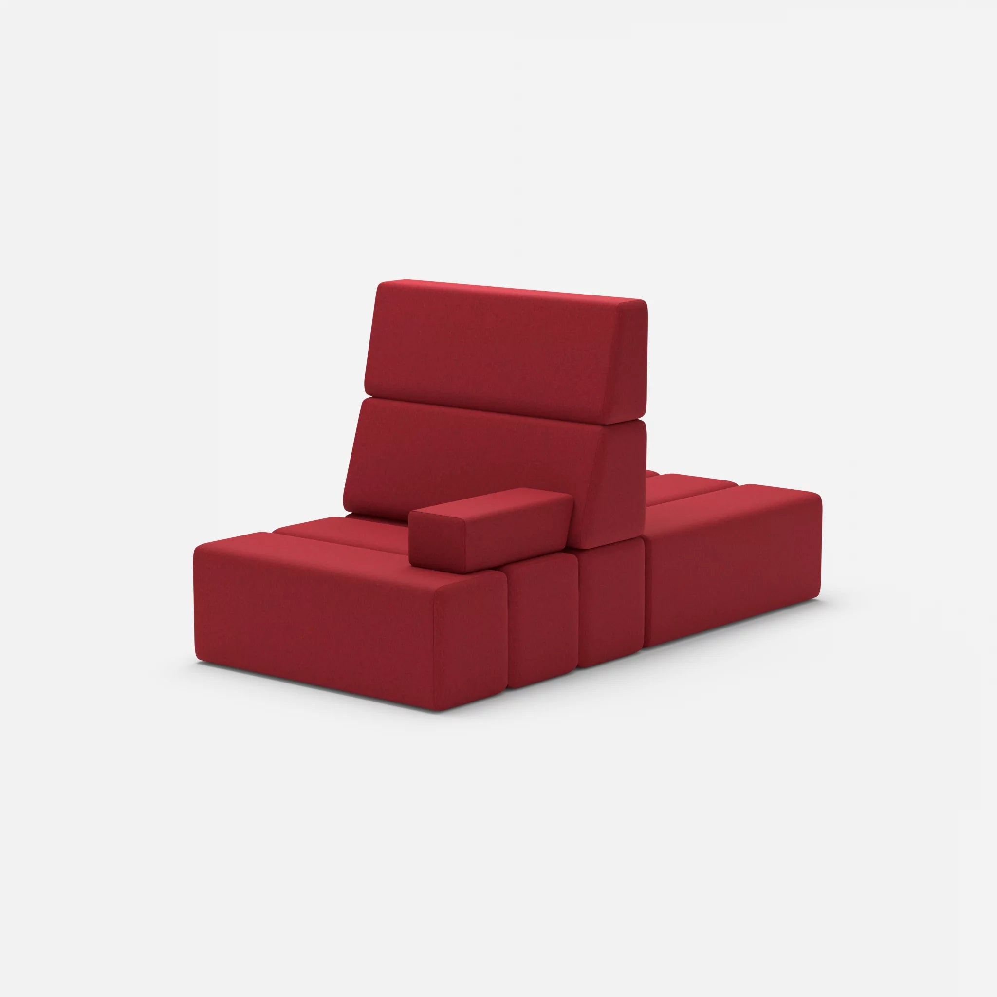 2 Sitzer Sofa Bricks 4 dama0053 in Rot von hinten