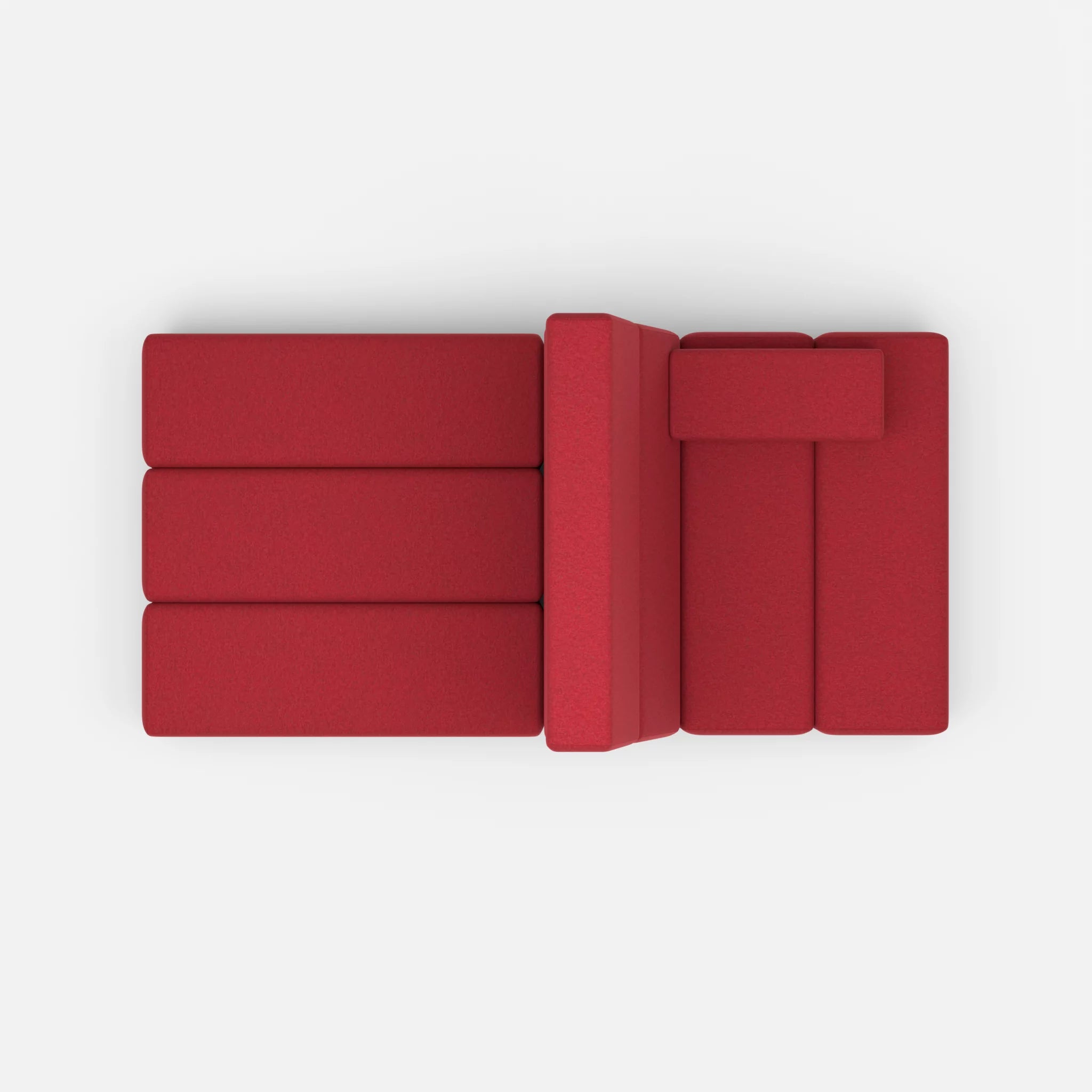 2 Sitzer Sofa Bricks 4 dama0053 in Rot von oben
