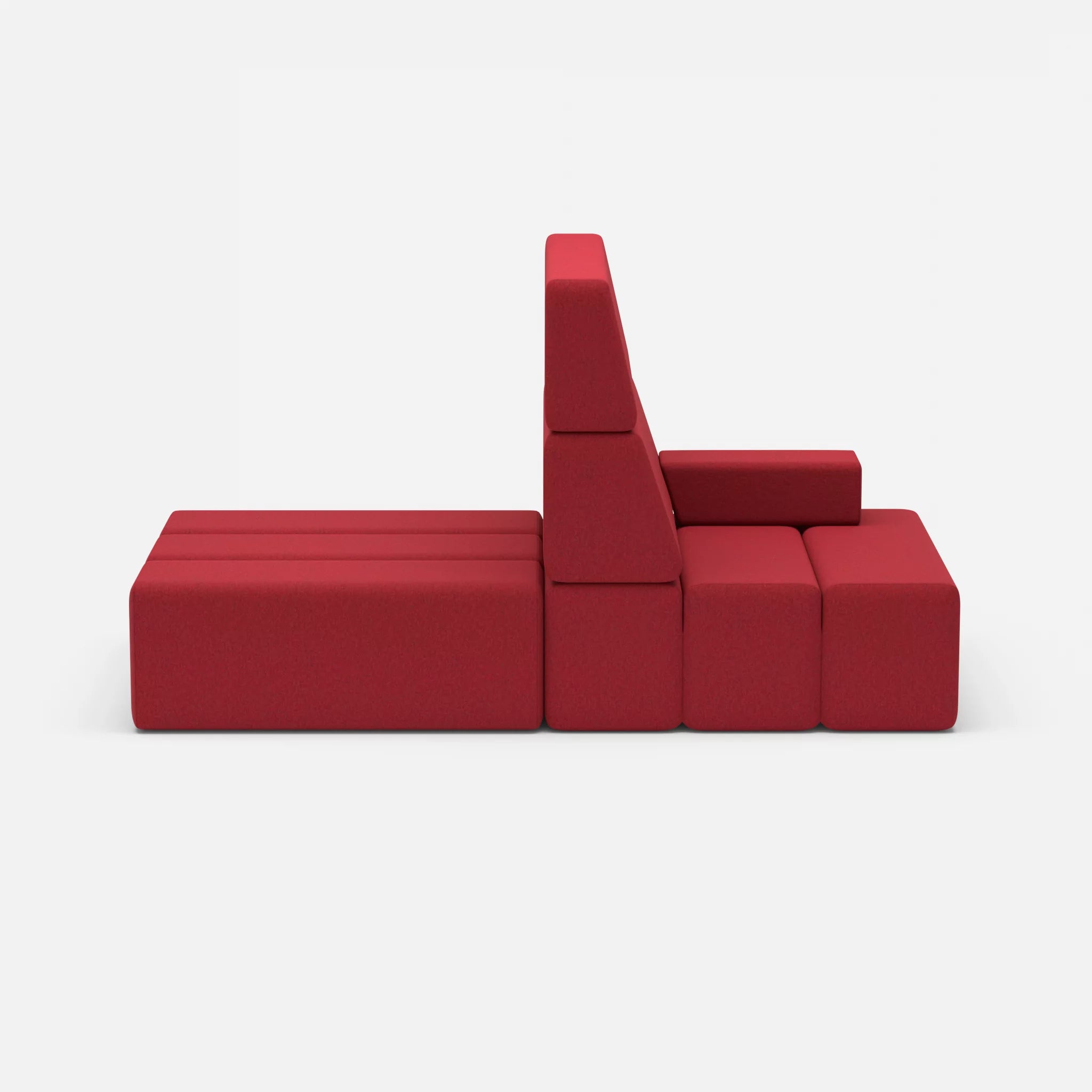 2 Sitzer Sofa Bricks 4 dama0053 in Rot von vorne