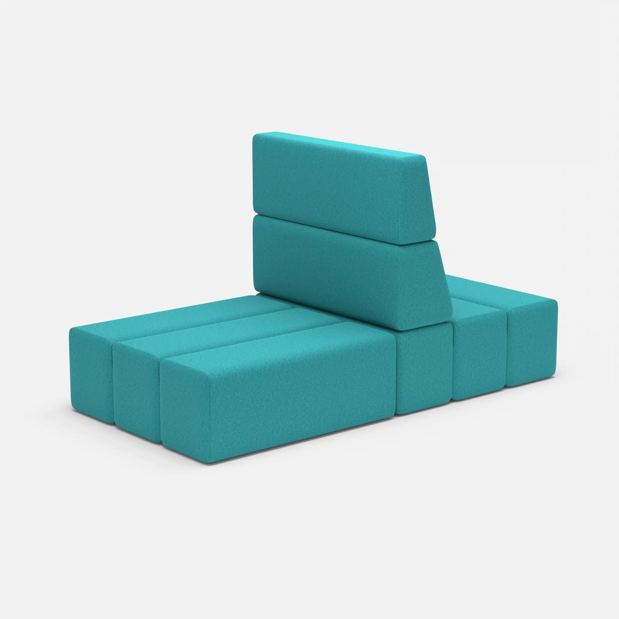 2 Sitzer Sofa Bricks 4 dama0076 in Türkis von der Seite