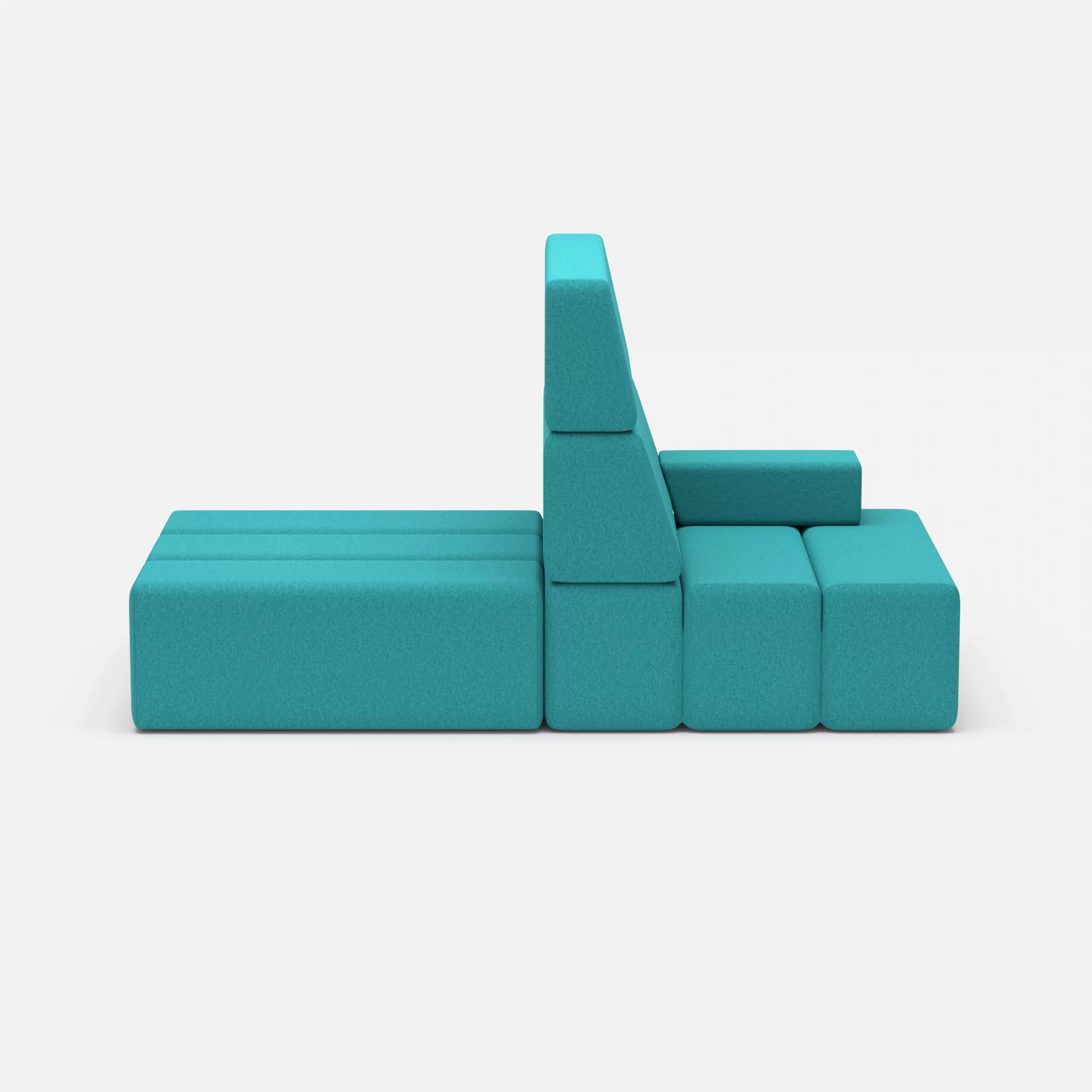 2 Sitzer Sofa Bricks 4 dama0076 in Türkis von vorne