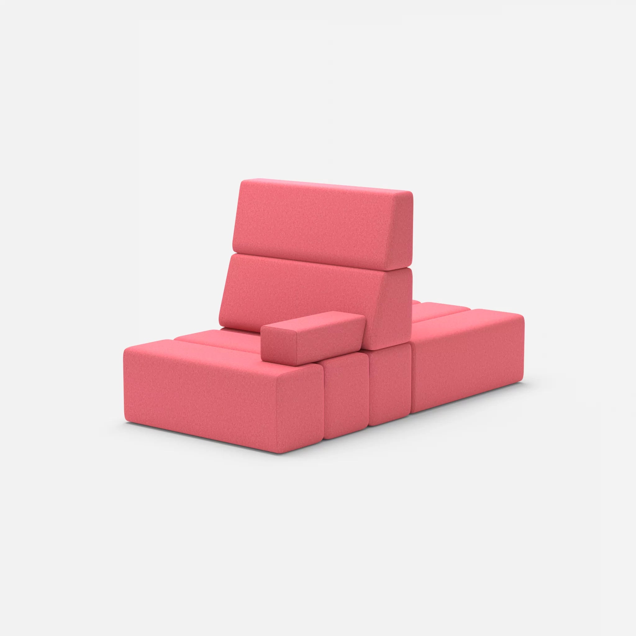 2 Sitzer Sofa Bricks 4 dama0083 in Pink von hinten