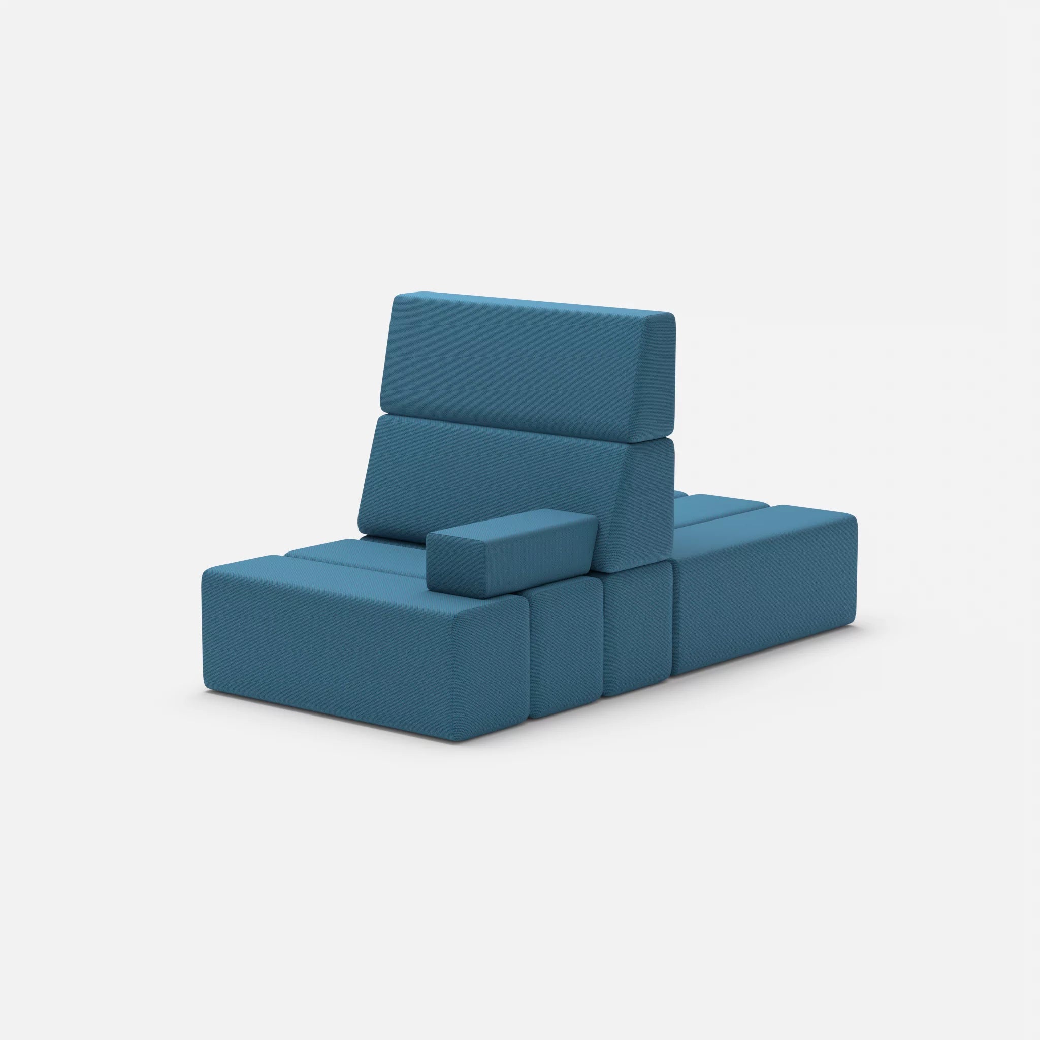 2 Sitzer Sofa Bricks 4 novumazur in Dunkelblau von hinten