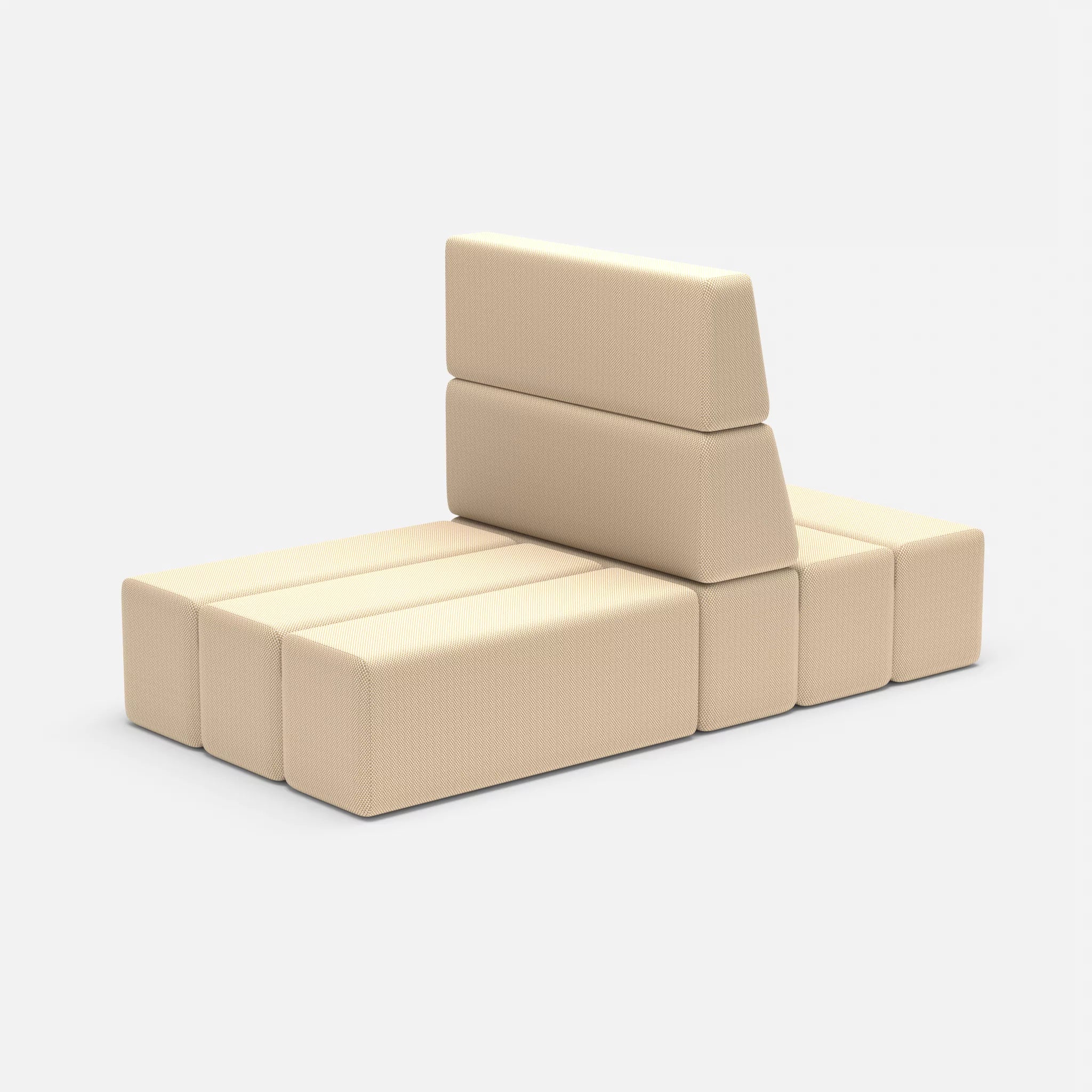 2 Sitzer Sofa Bricks 4 novumcocos in Hellbraun von der Seite