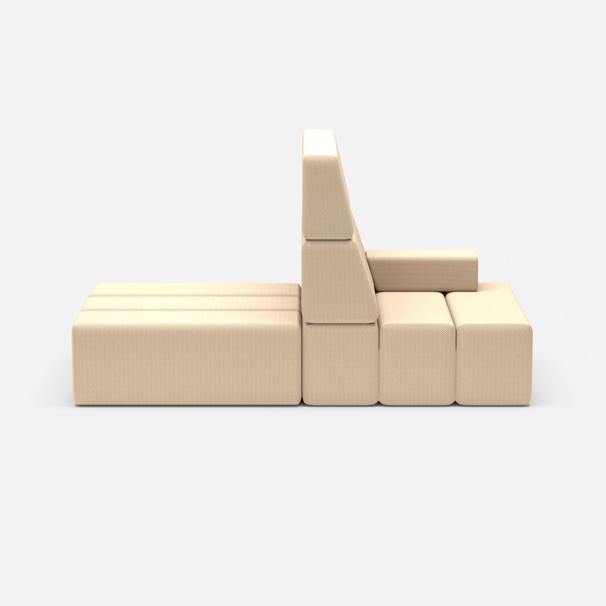 2 Sitzer Sofa Bricks 4 novumcocos in Hellbraun von vorne