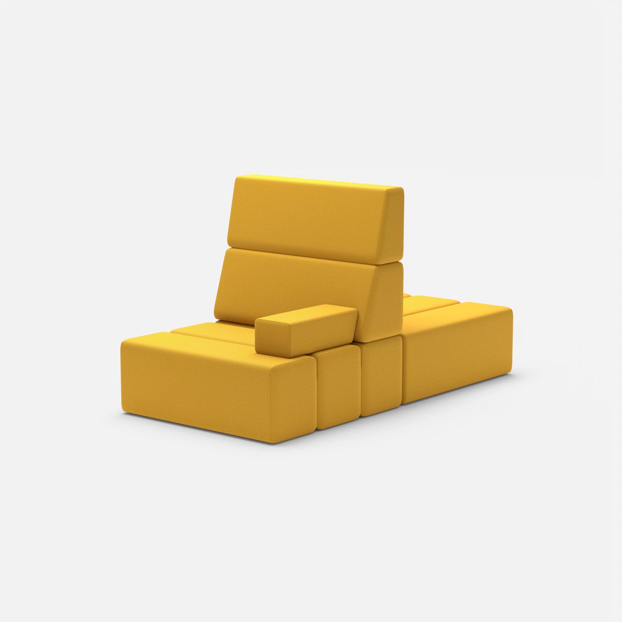 2 Sitzer Sofa Bricks 4 novumcurry in Curry von hinten